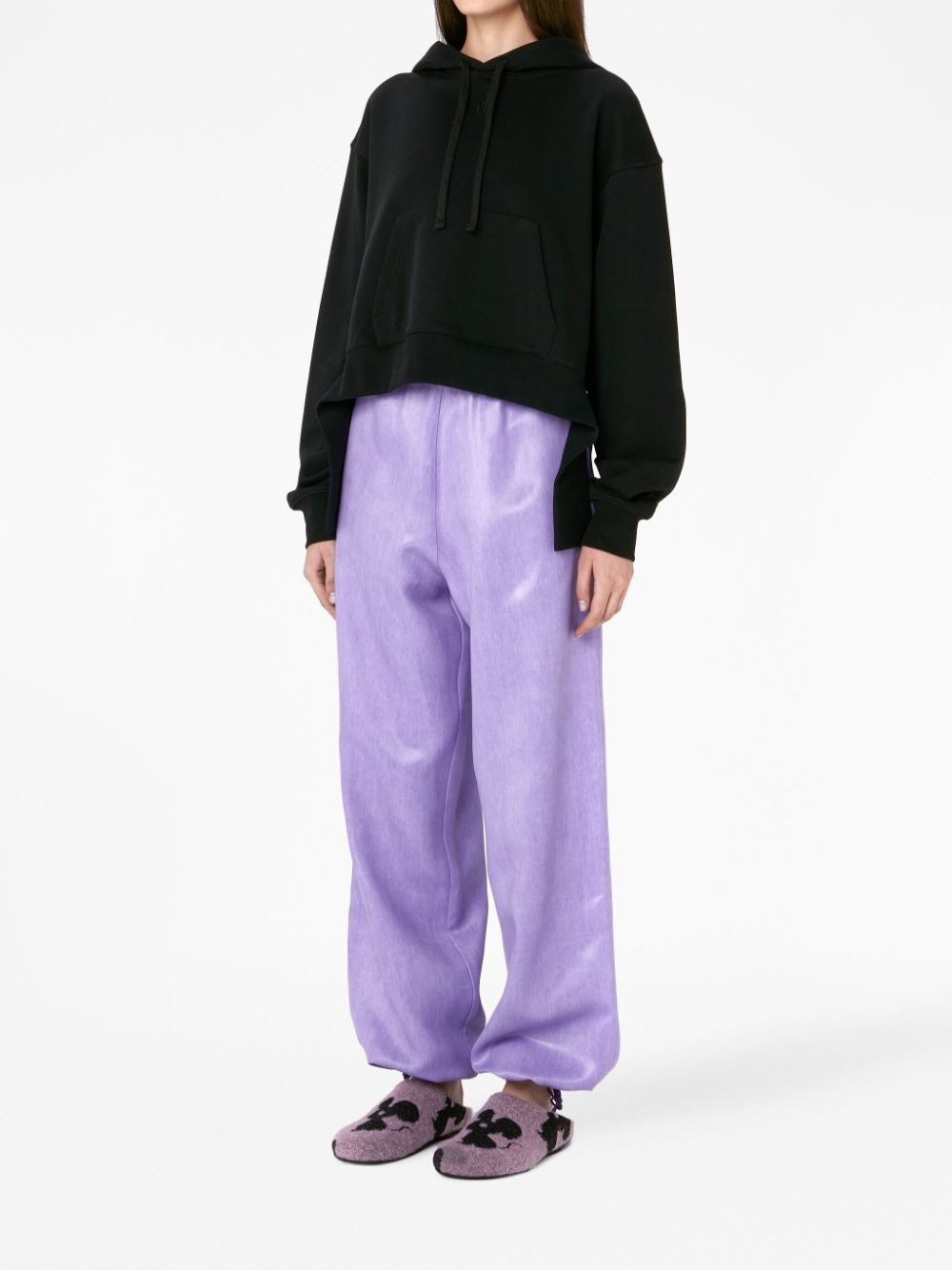 drawstring-hem wide-leg trousers - 2