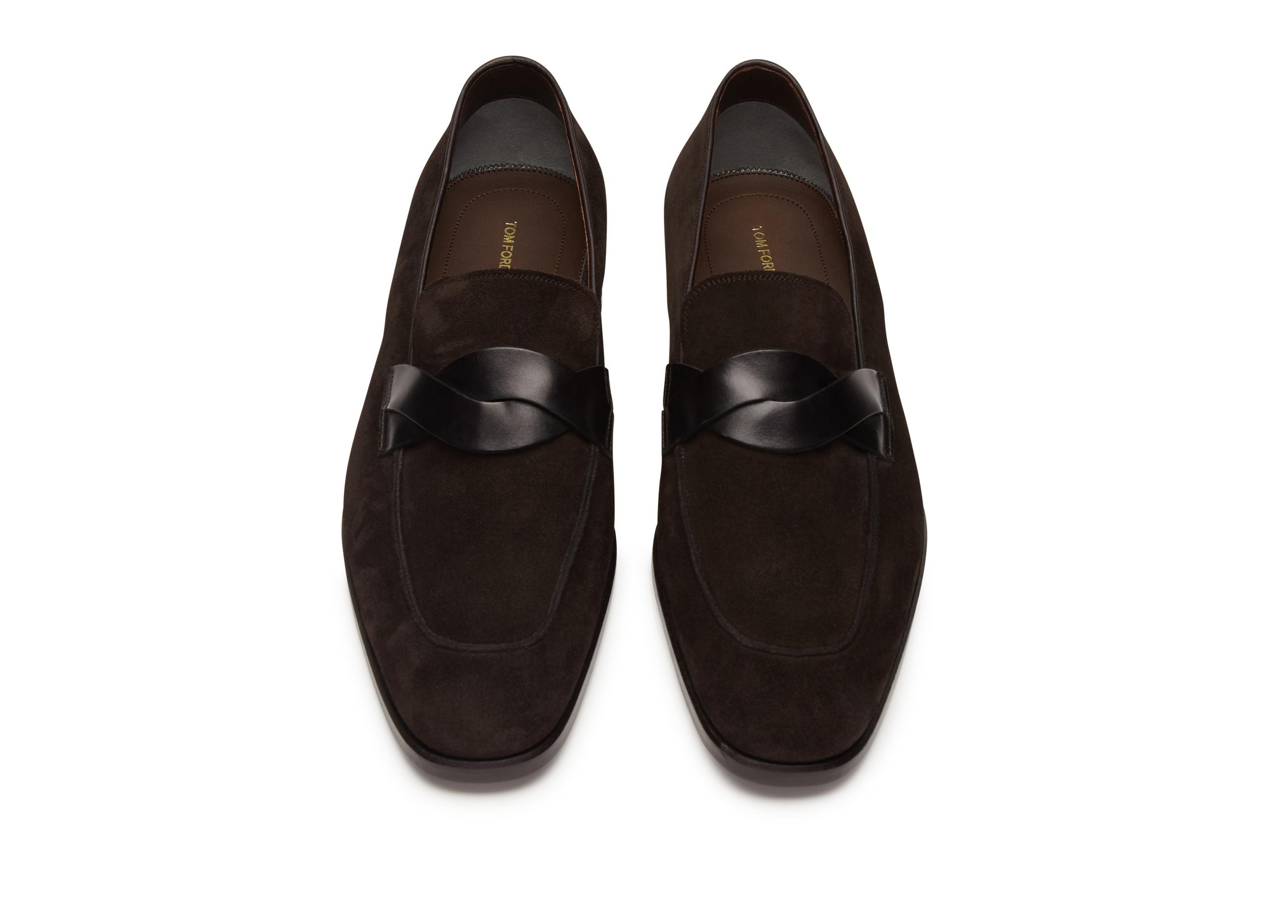 SUEDE ELKAN TWISTED BAND LOAFERS - 3