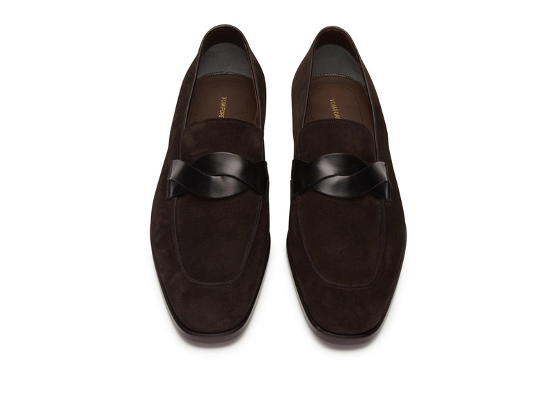 SUEDE ELKAN TWISTED BAND LOAFERS 3