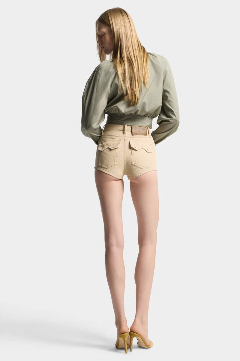 OXFORD DENIM HIGH WAIST HOT PANTS 4