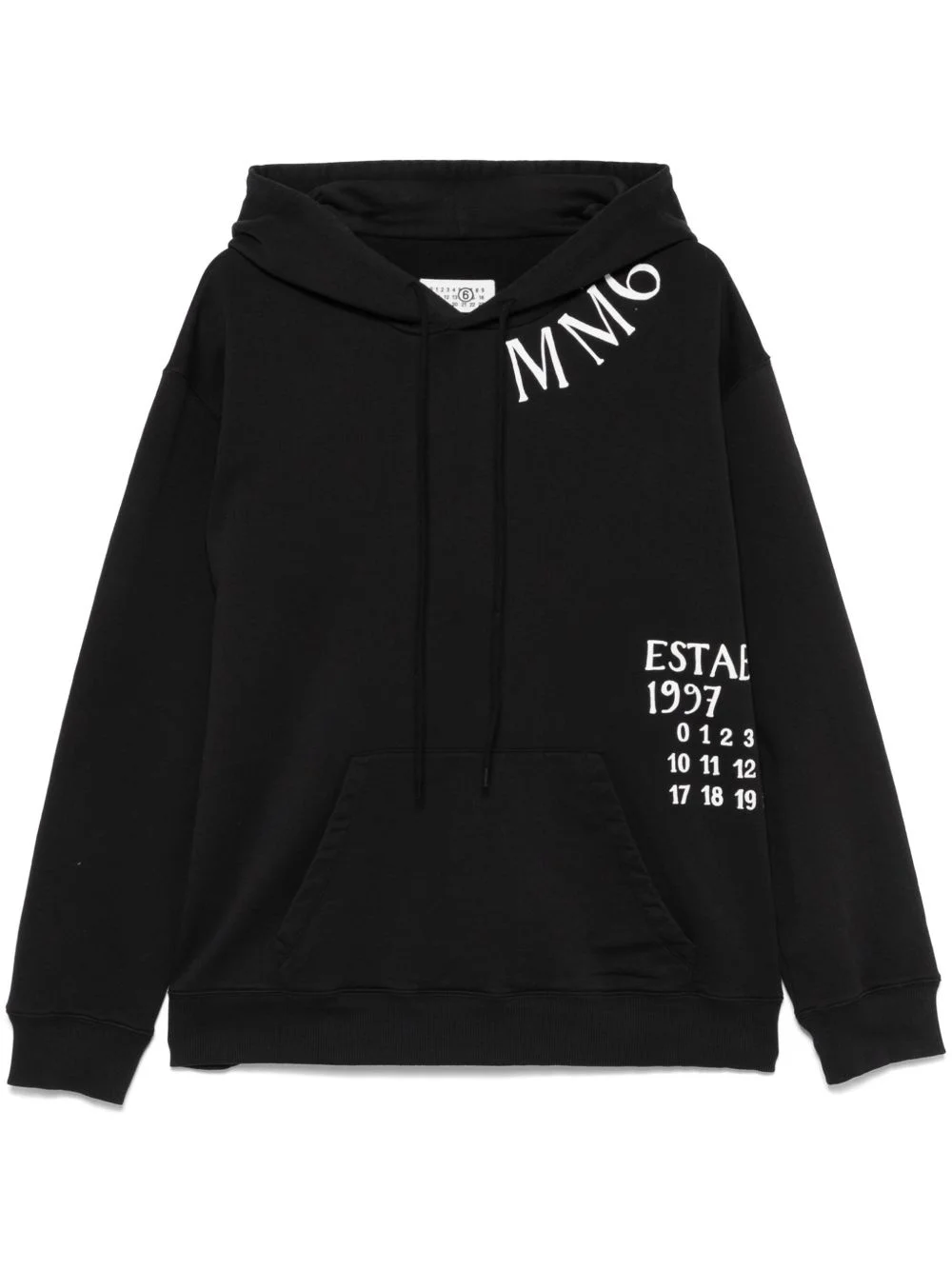 numbers-print hoodie - 1