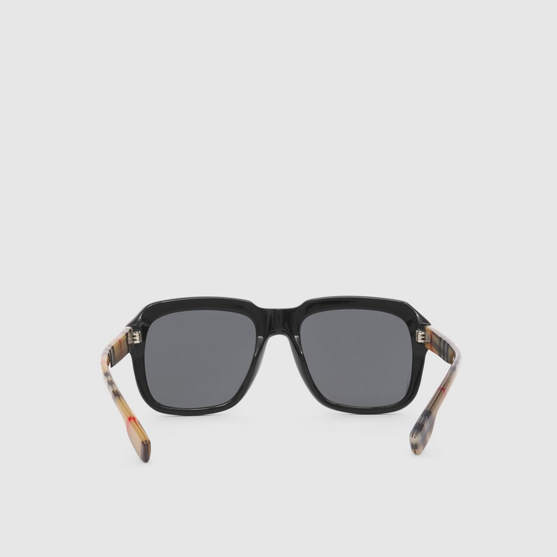 Check Detail Bio-acetate Square Frame Sunglasses 6