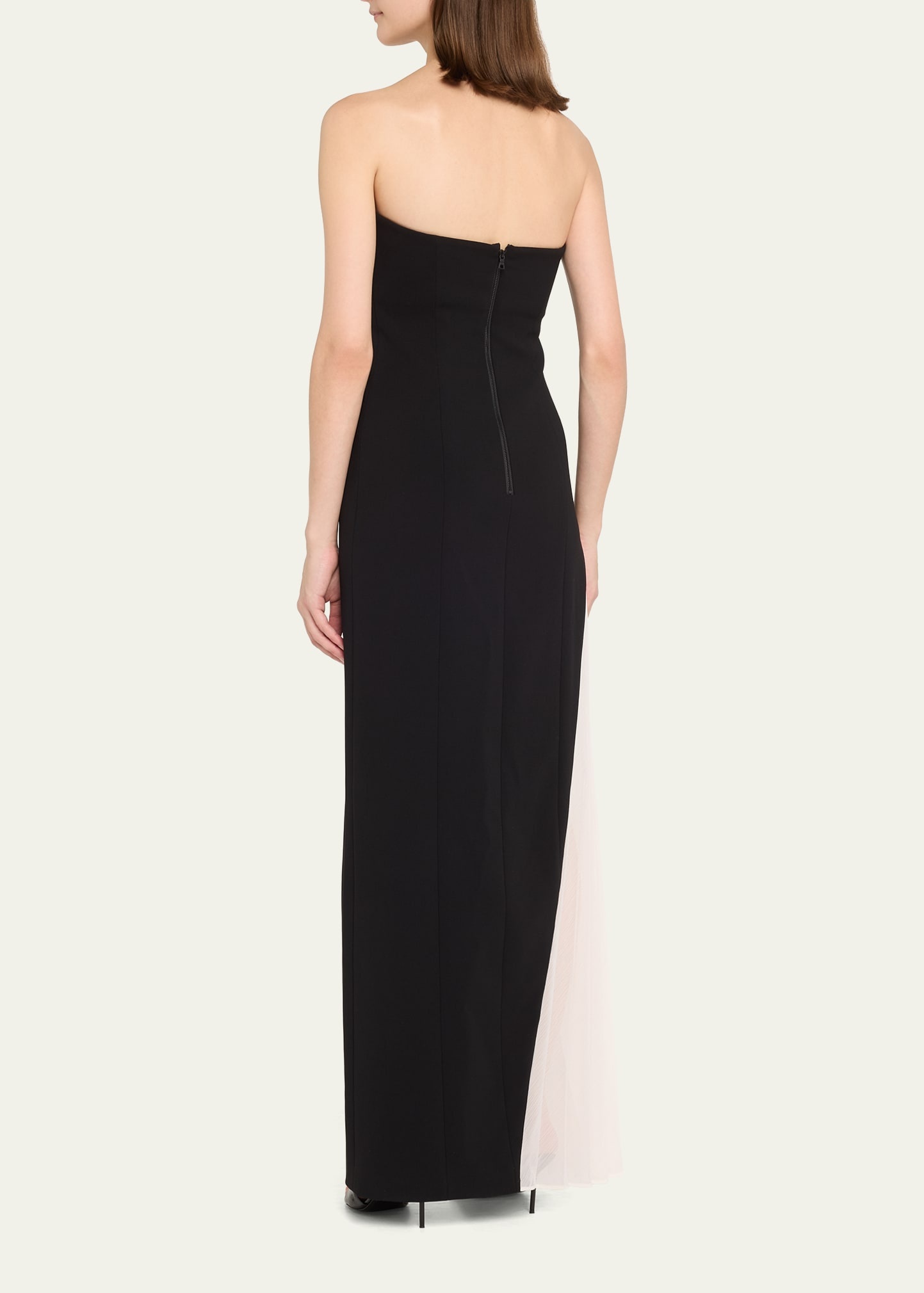 Retha Strapless Maxi Dress with Godet-Pleated Side Panel - 3