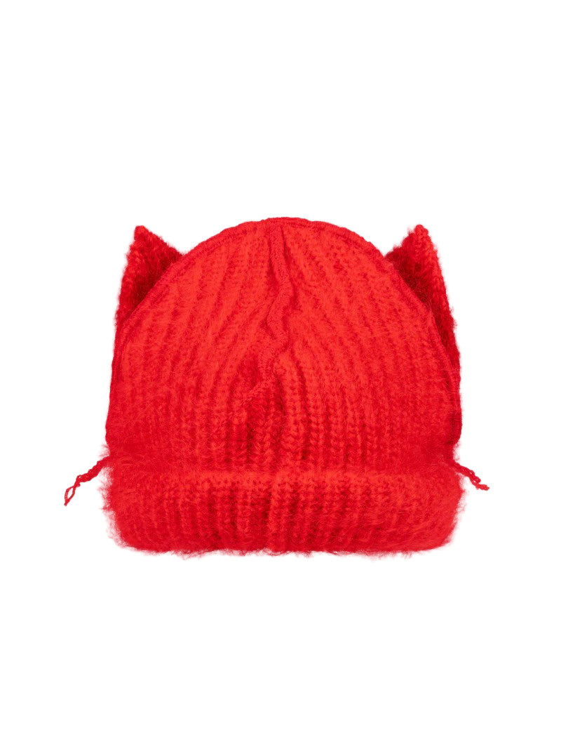 CHARLES JEFFREY LOVERBOY MOHAIR CHUNKY EARS BEANIE (RED) outlook