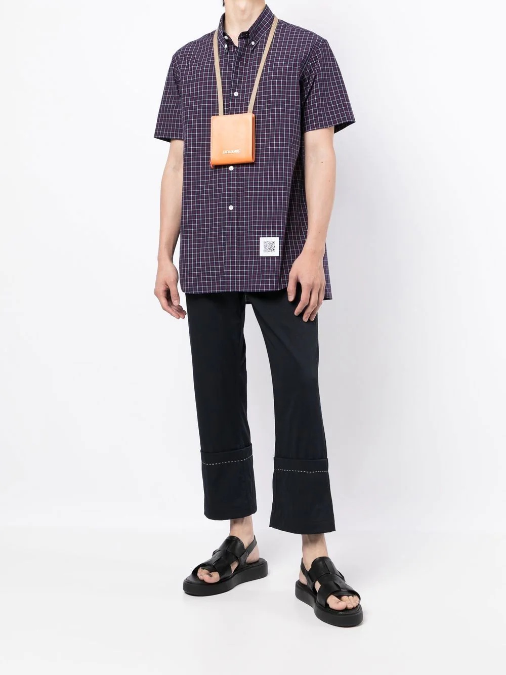 rear-pleat short-sleeve shirt - 2