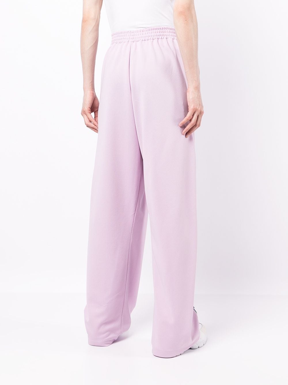 logo side-stripe wide leg track trousers - 4