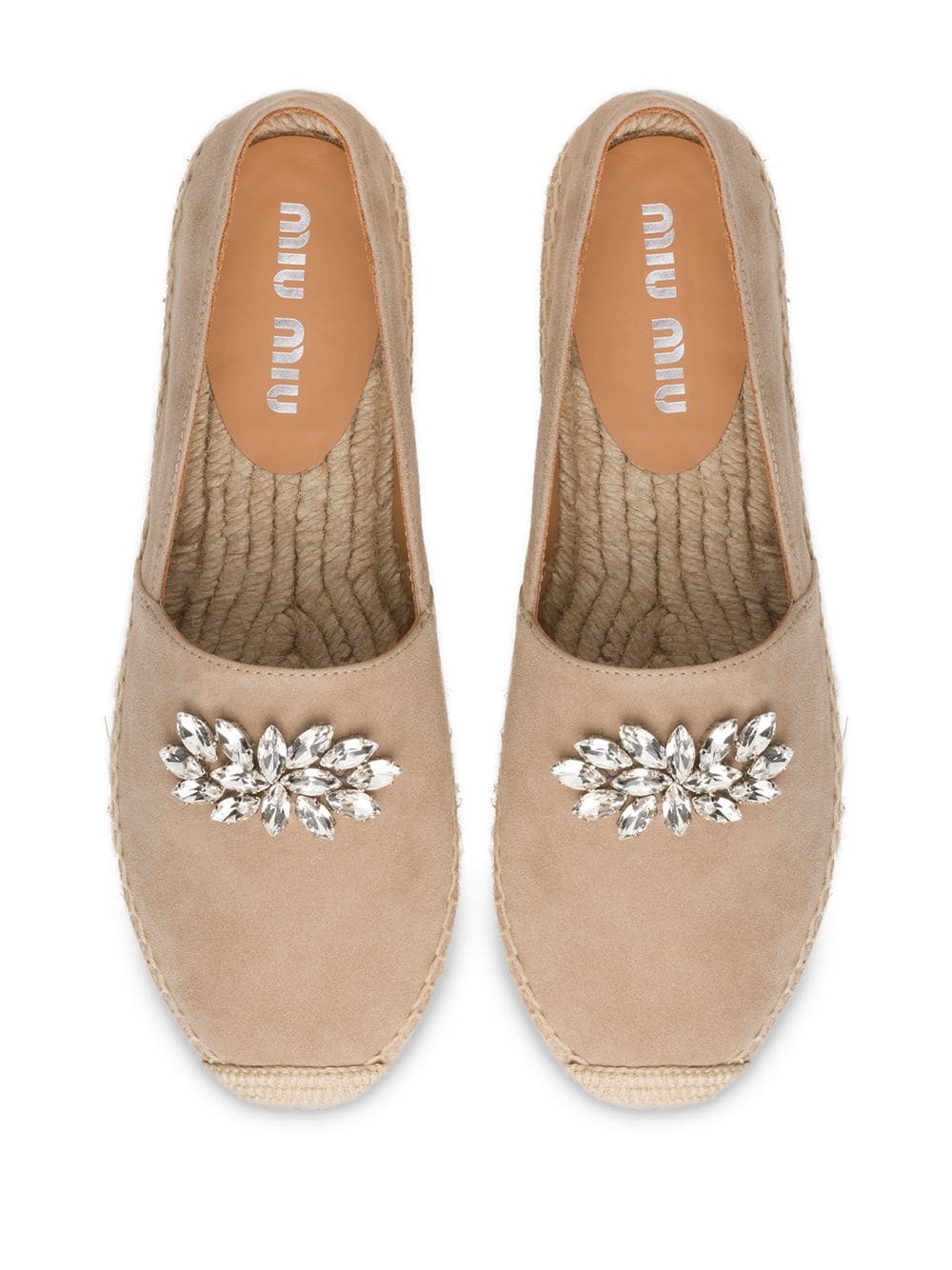 crystal-embellished suede espadrilles - 4