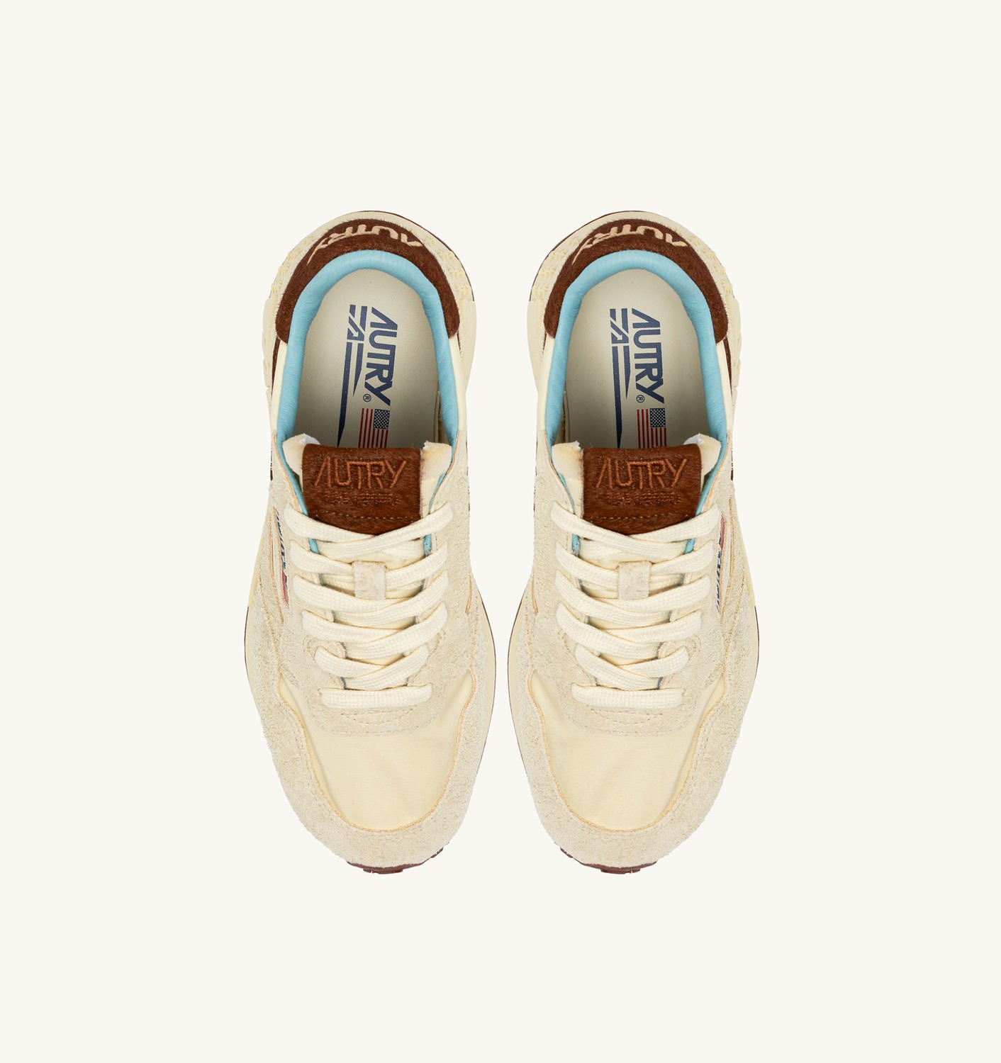 REELWIND LOW SNEAKERS IN NUT AND BROWN SUEDE AND NYLON - 5