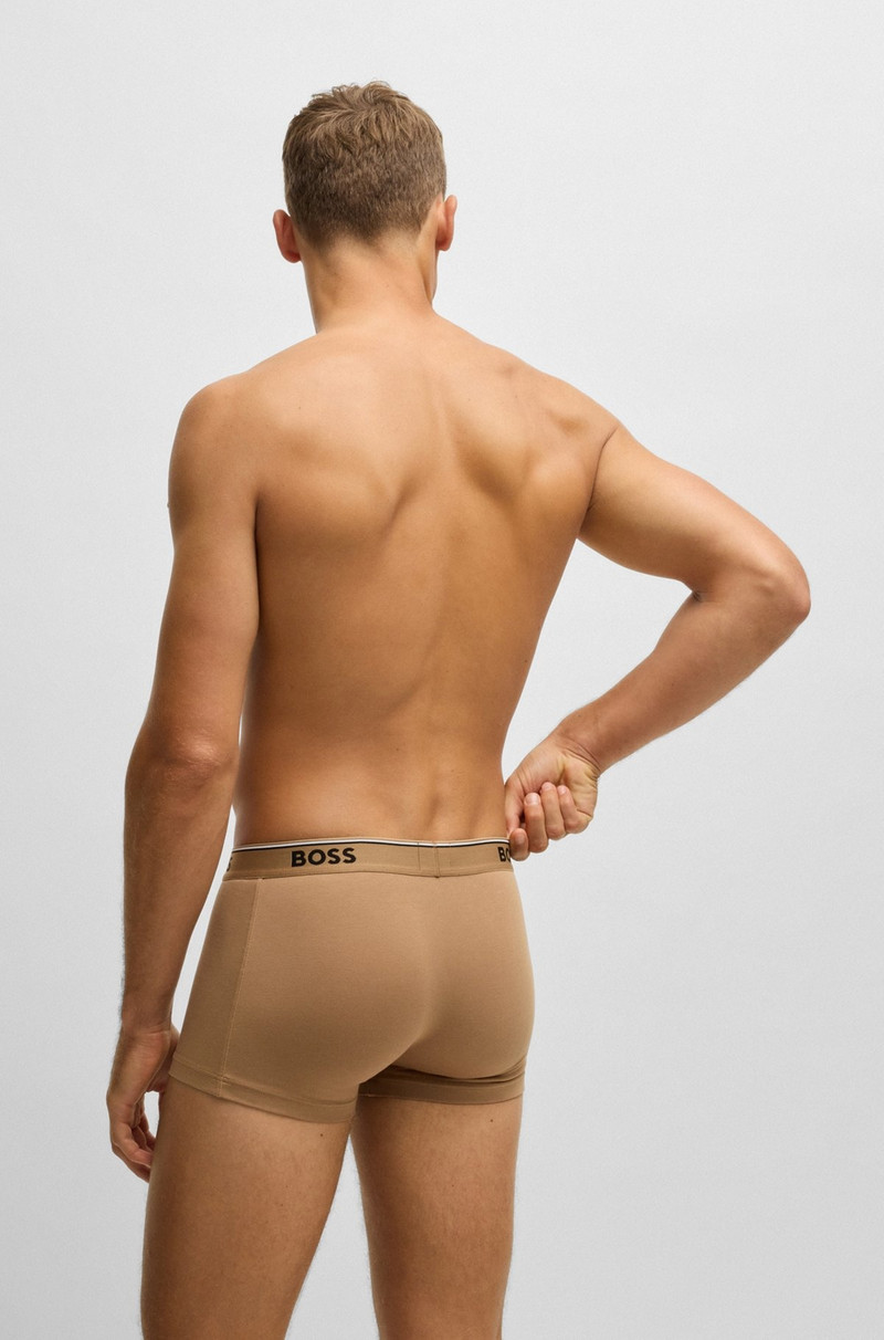 BOSS THREE-PACK OF STRETCH-COTTON TRUNKS WITH LOGO WAISTBANDS outlook