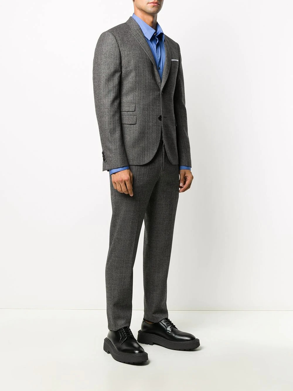 pinstripe single-breasted suit - 3