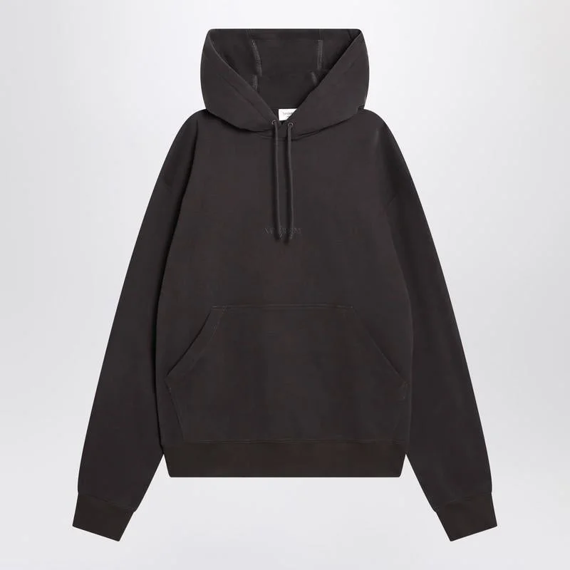 Saint Laurent Gray Hoodie With Logo - 1