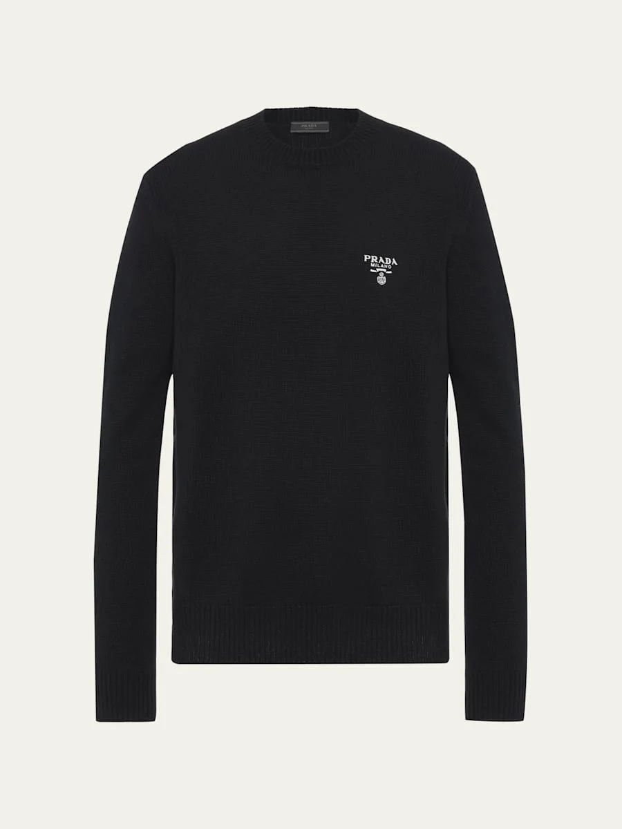 Men's Cashmere Logo Crewneck Sweater - 1