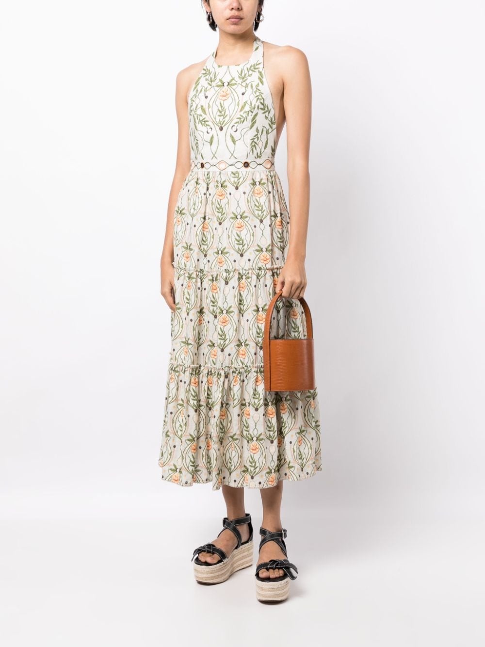 Consuelo Lunar floral-print halterneck dress - 2