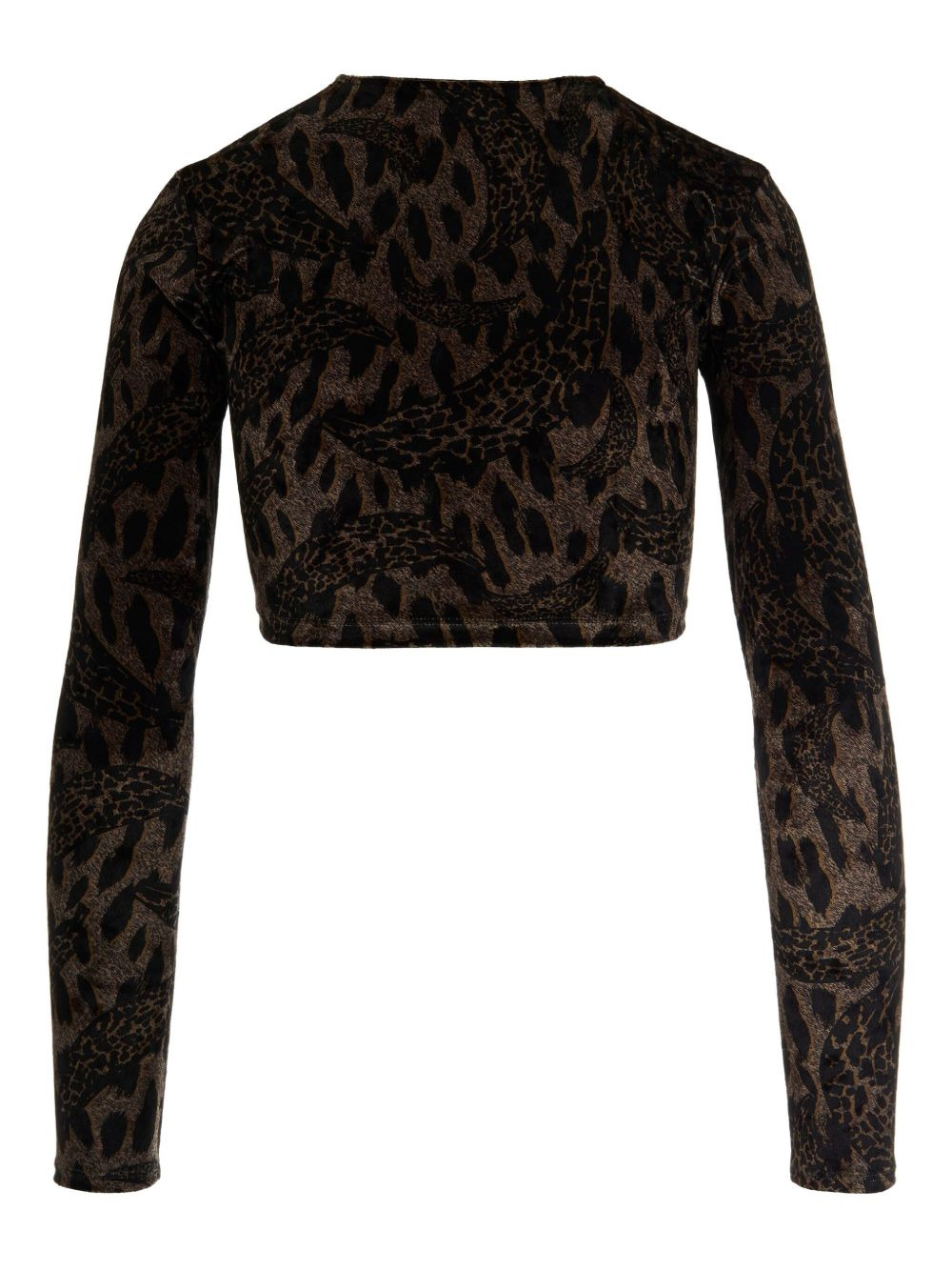 leopard-print long-sleeves top - 2