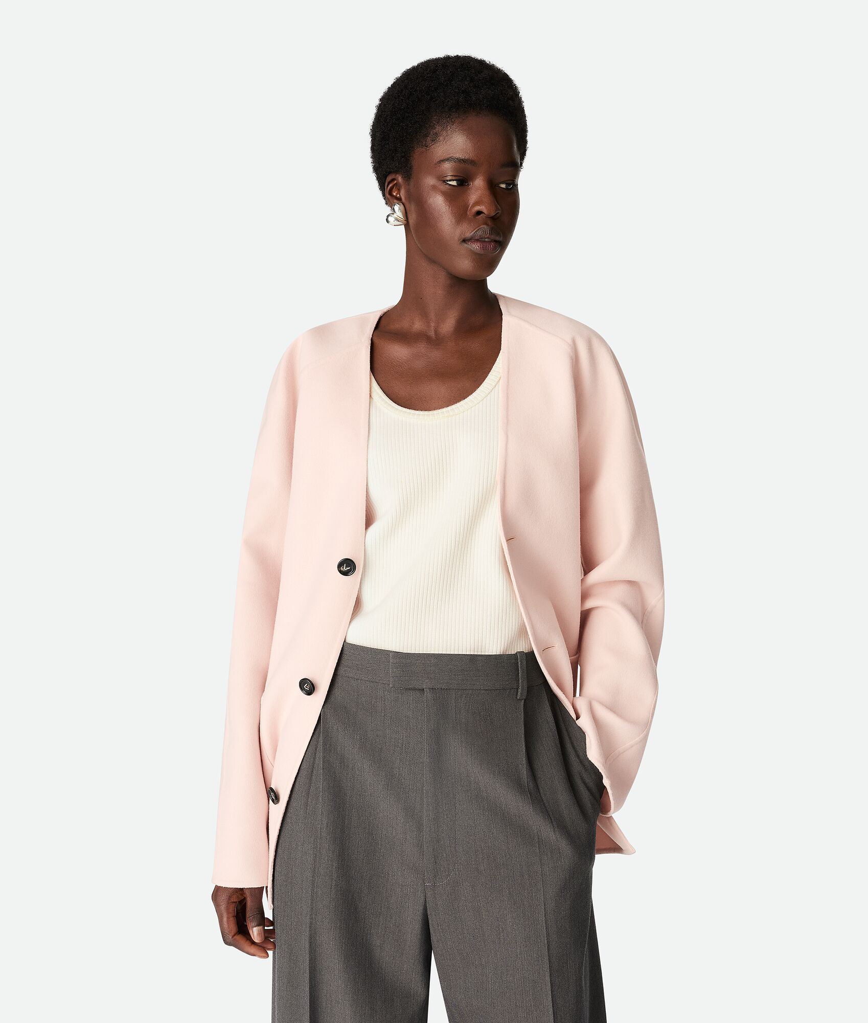 Light Wool And Cashmere Coat - 1