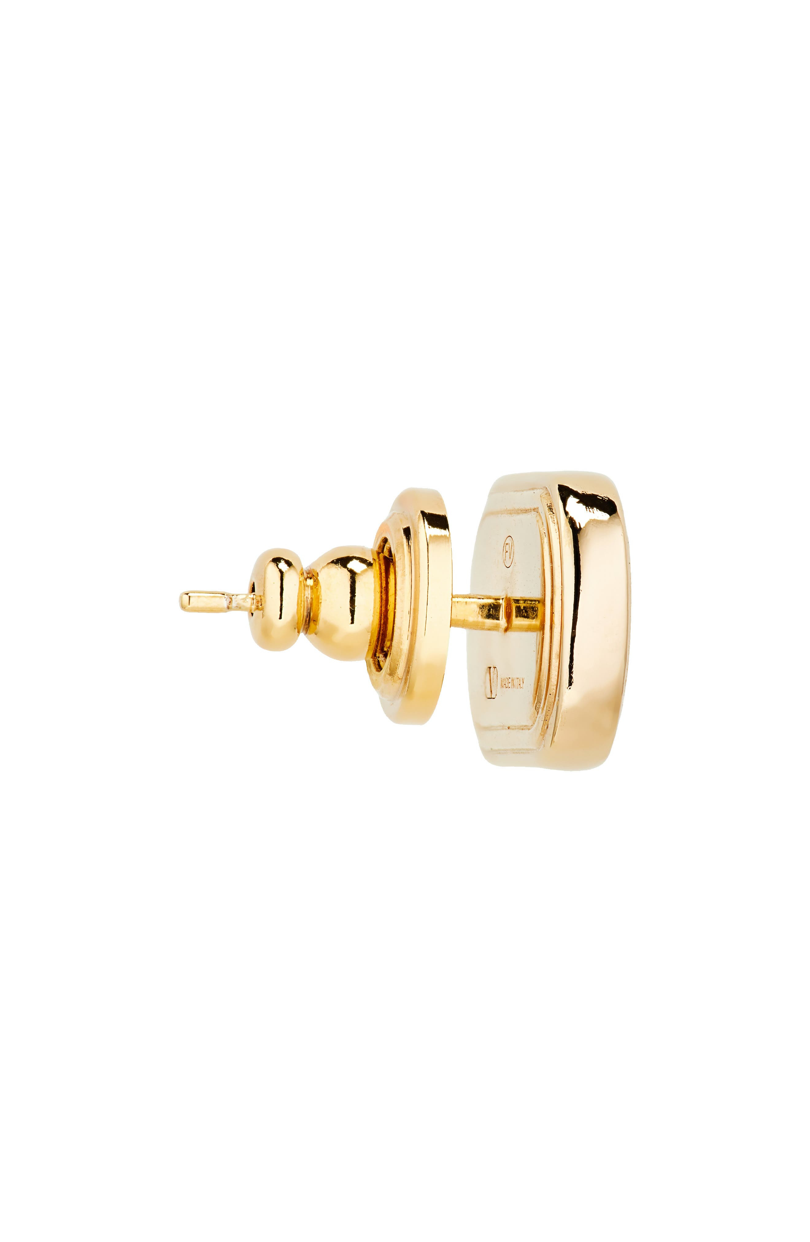 Valentino Garavani VLOGO Ovalette Enamel Stud Earrings in Oro/Rosa at Nordstrom - 3