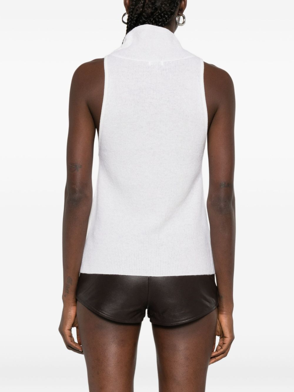 high-neck ribbed vest - 4