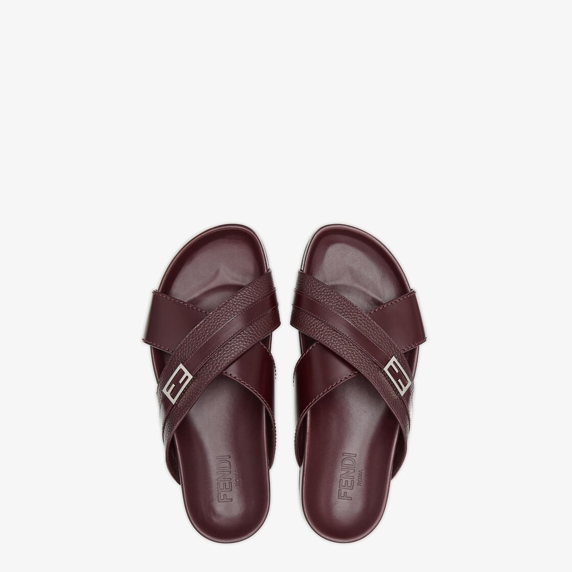 Burgundy leather fussbetts - 4