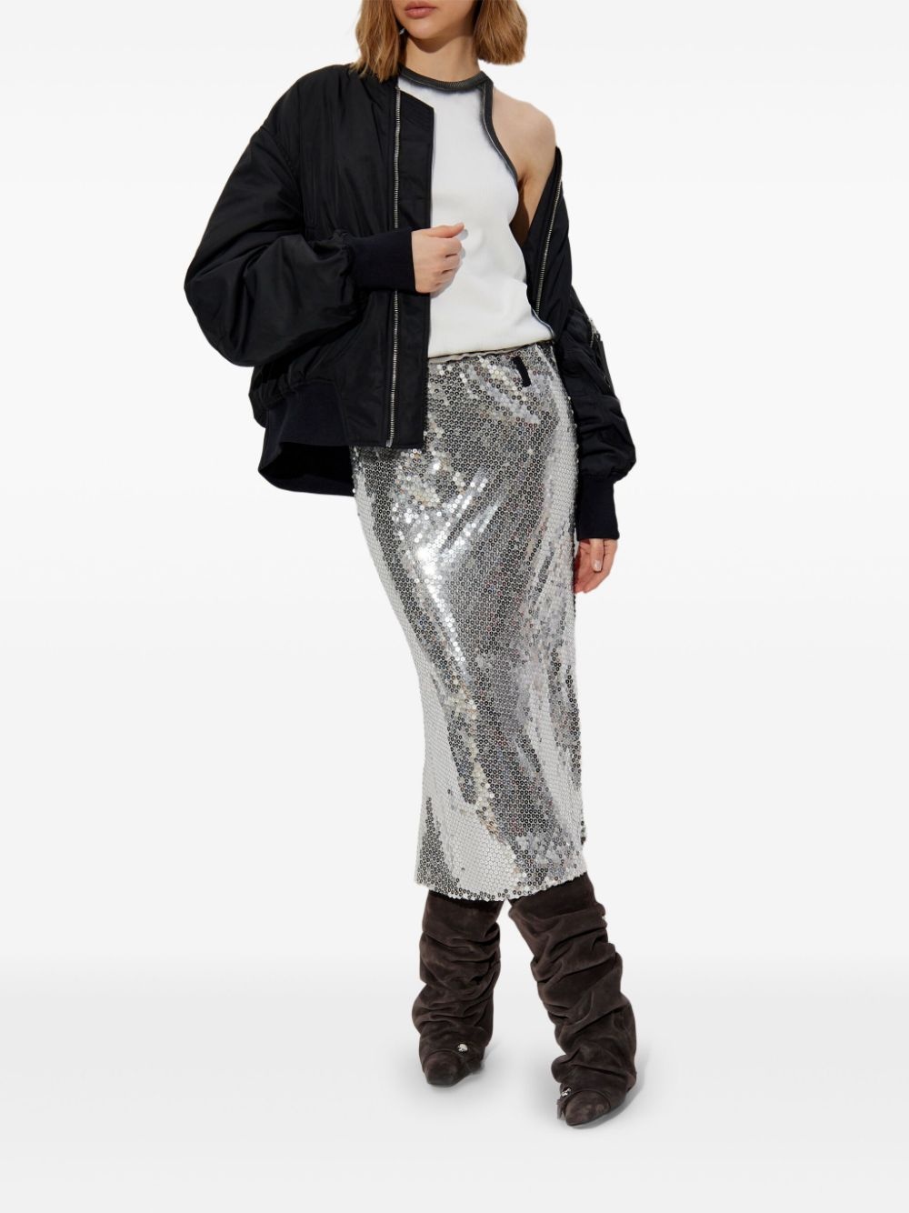 Bomber Jacket With Bishop Sleeves - 2
