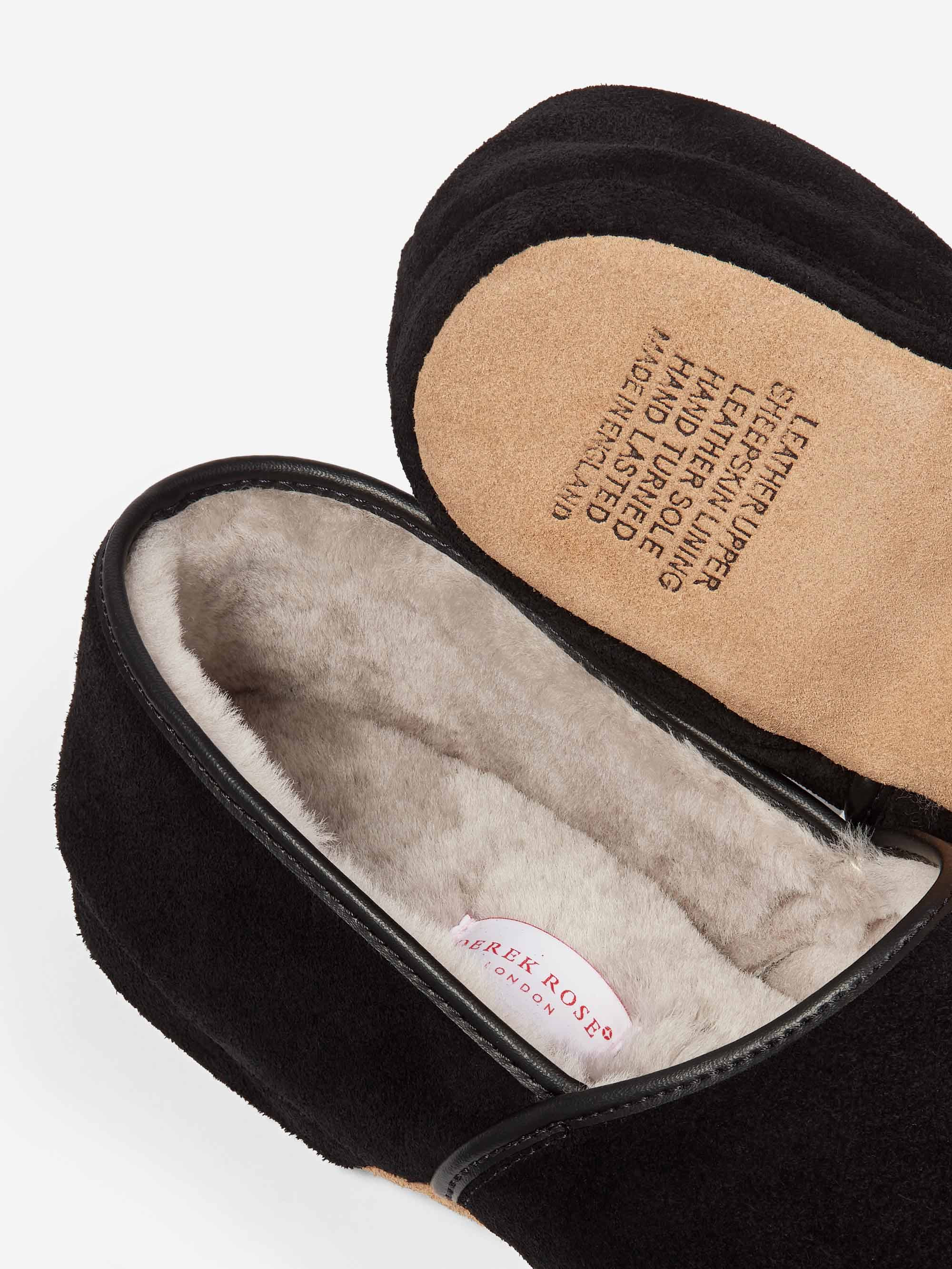 Men's Slippers Crawford Suede Sheepskin Black - 4