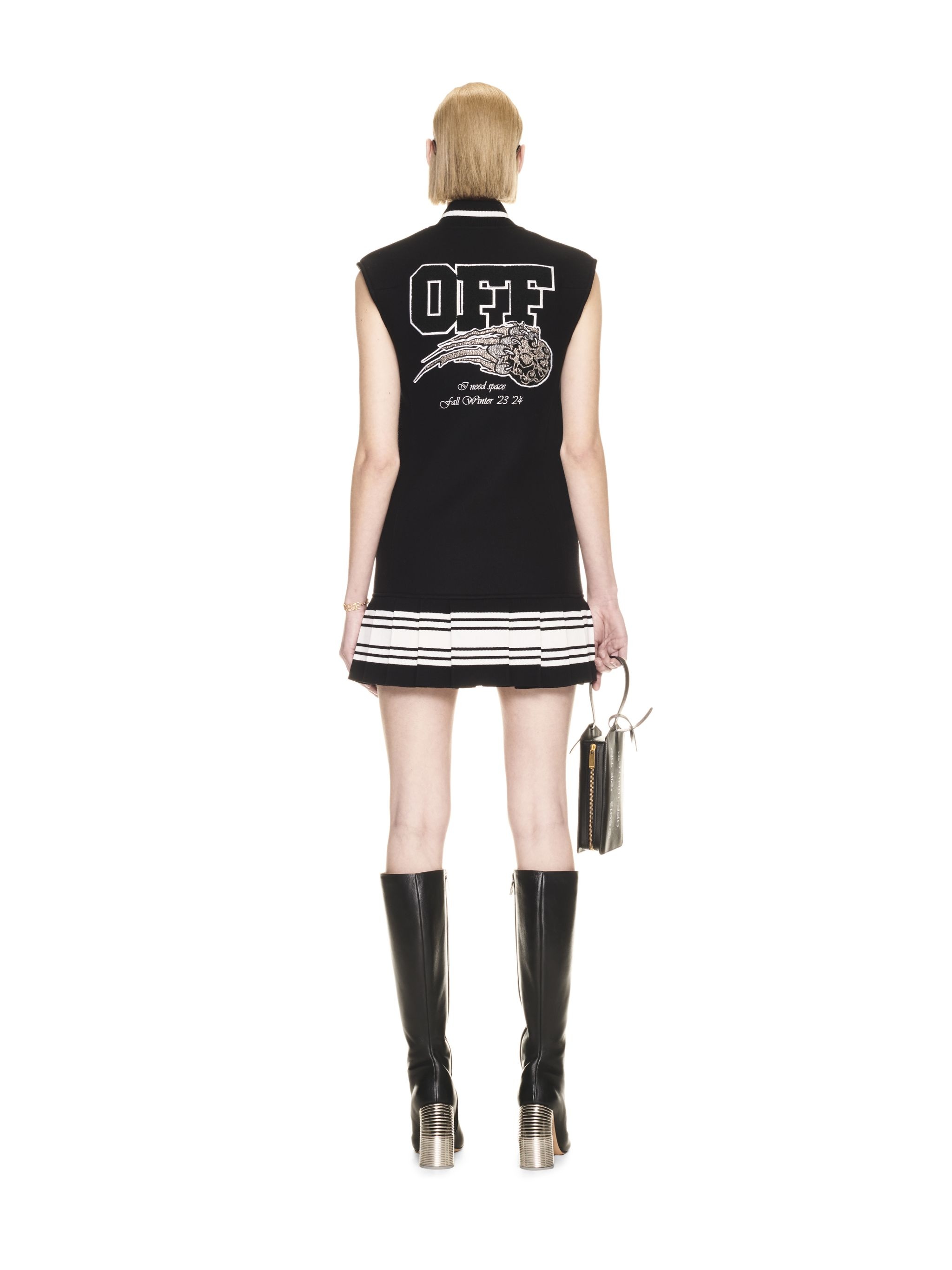 Wo Meteor Bling Varsity Dress Black Whit - 4