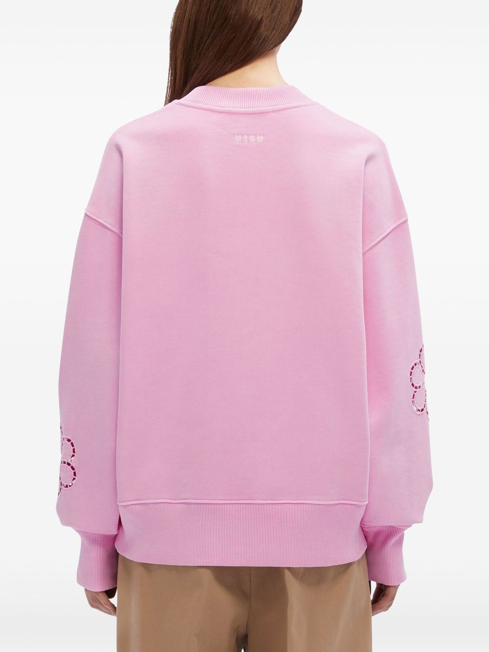 embroidered-flower sweatshirt - 4