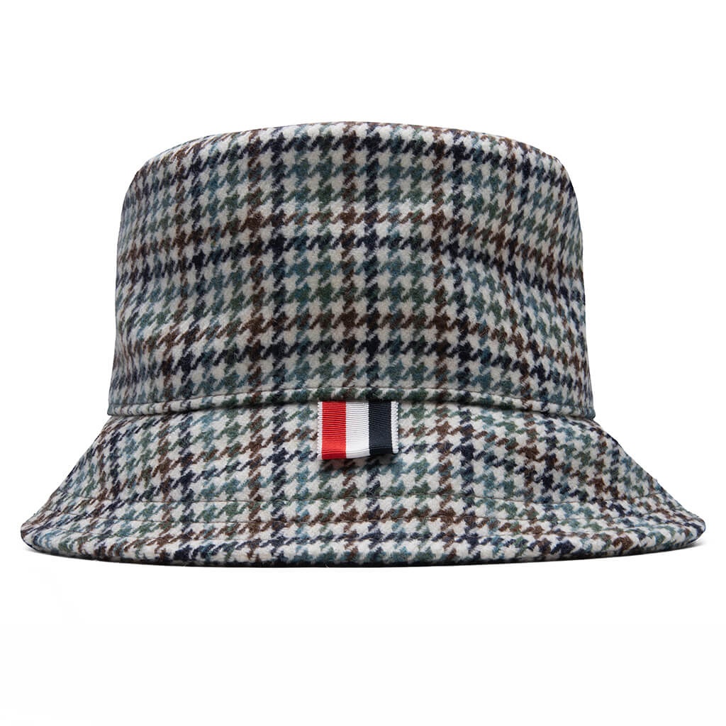 THOM BROWNE HOUNDSTOOTH LAMBSWOOL BUCKET HAT - SEASONAL MULTI - 3