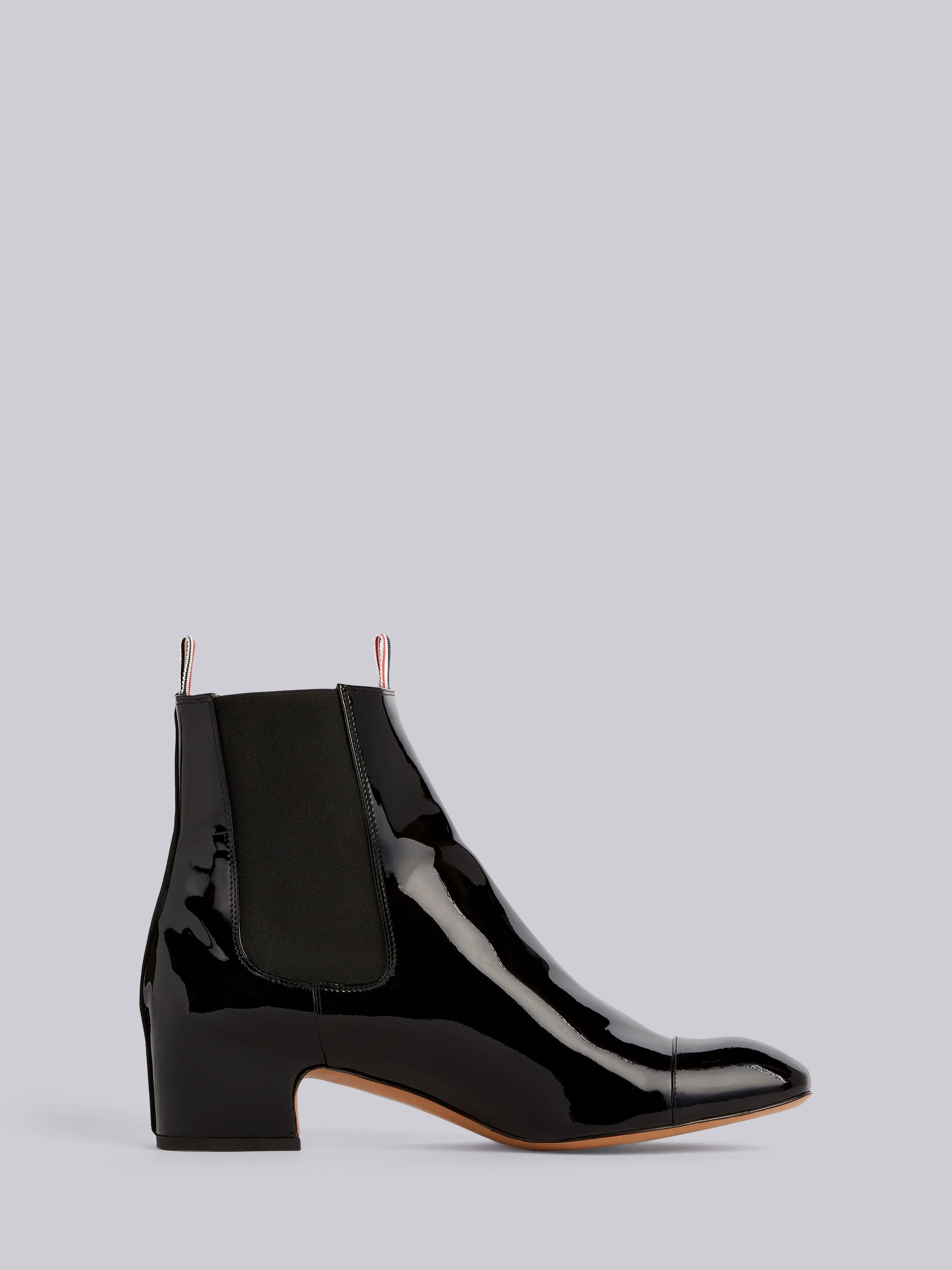 Block Heel Patent Leather Chelsea Boot - 1