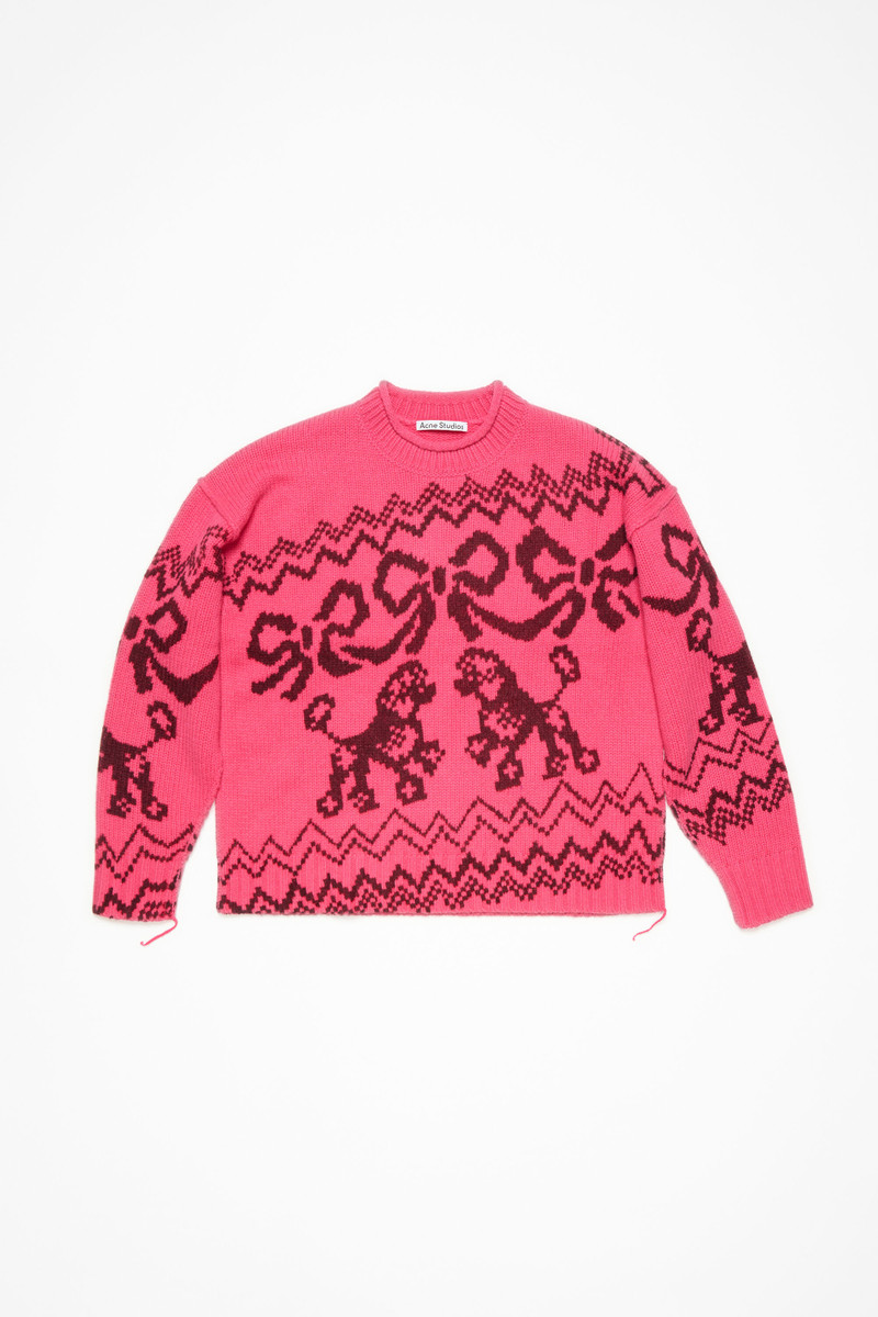 Jacquard sweater - Pink/red 4