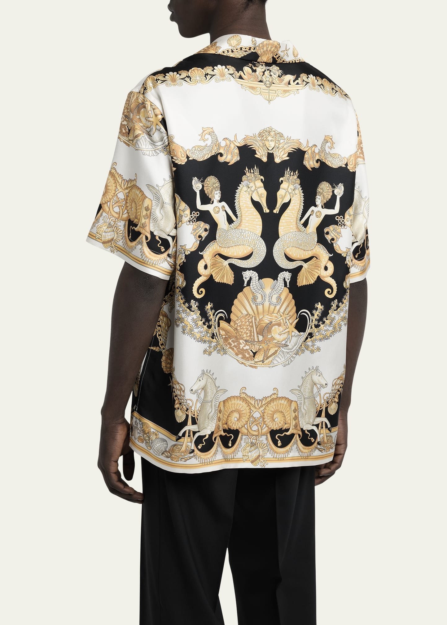 Men's Coral Theater Silk Twill Camp Shirt - 3