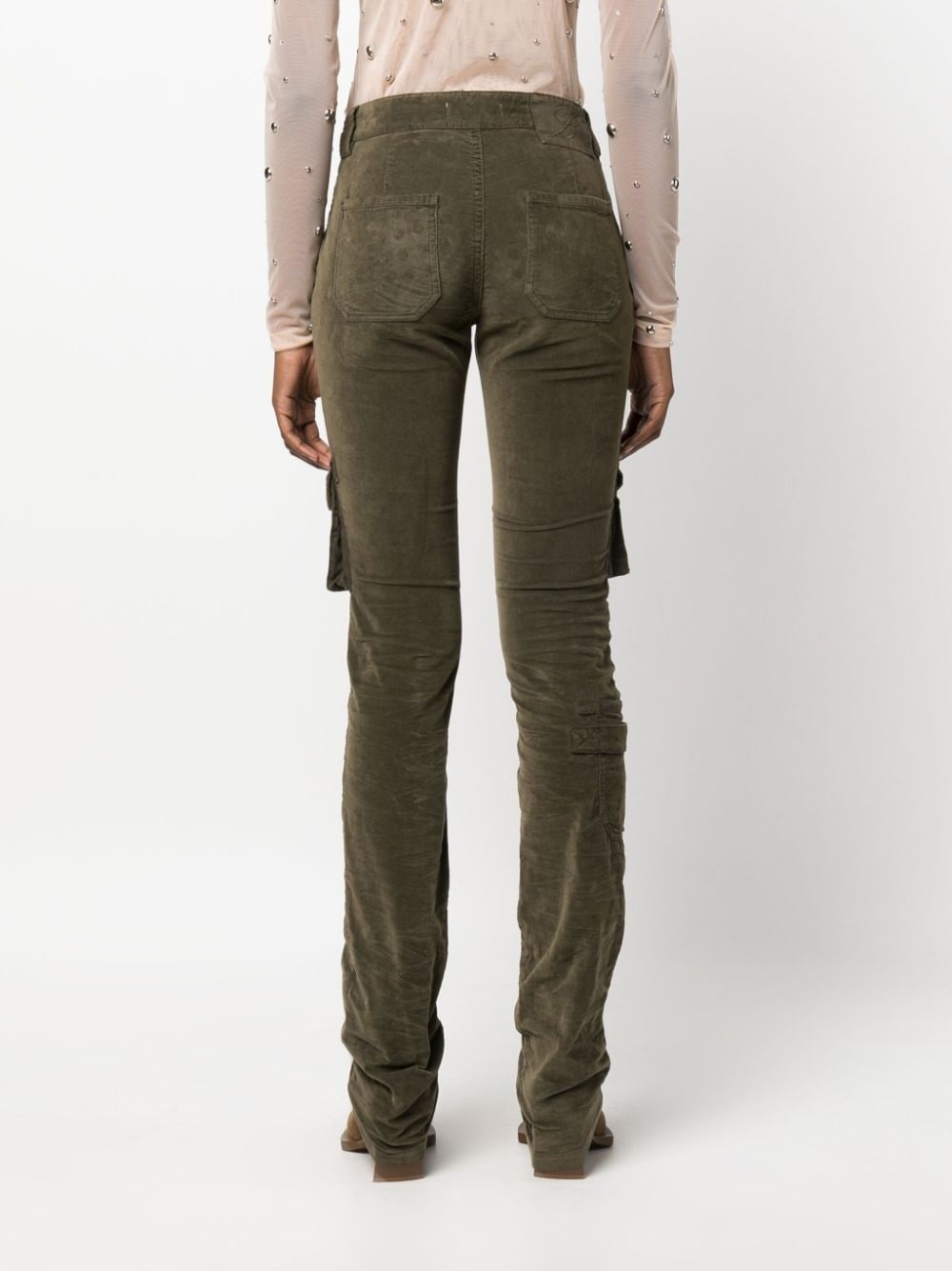 low-rise skinny cargo trousers - 4