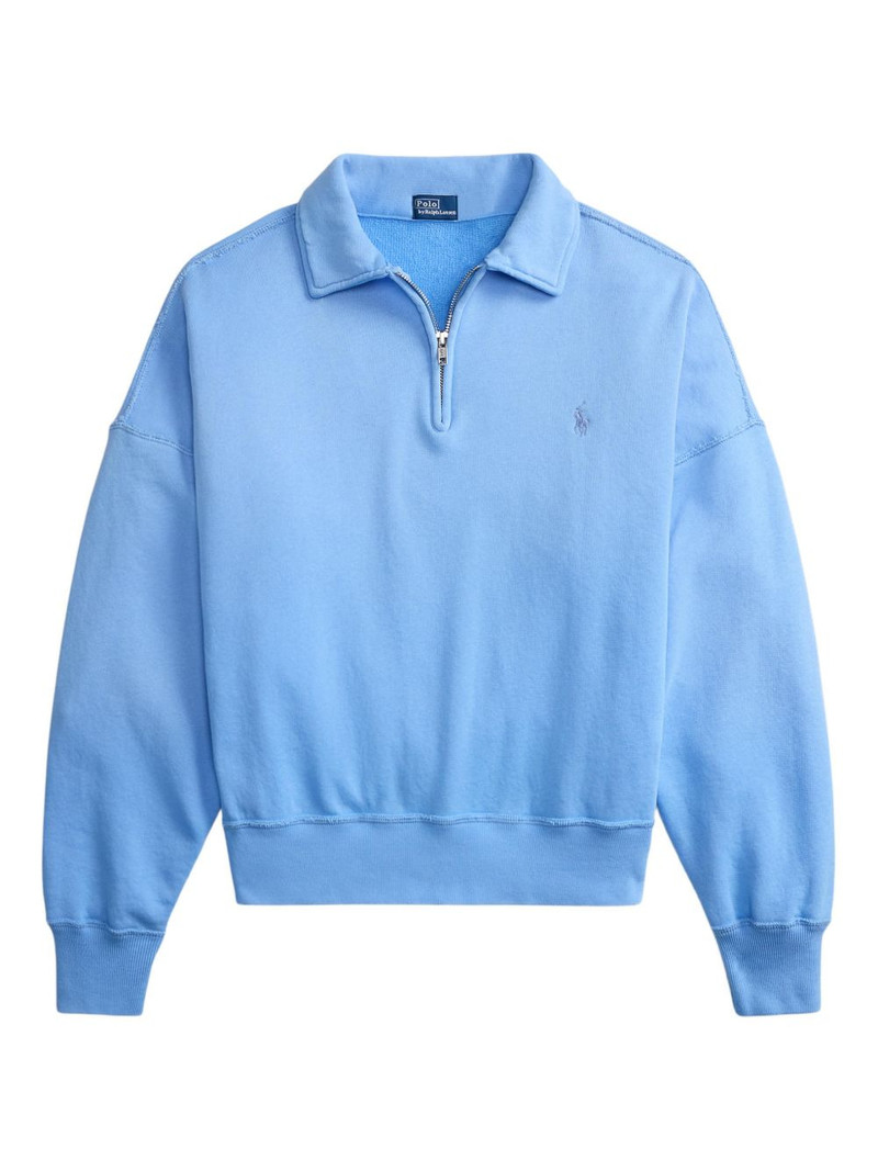 zip-up logo-embroidered sweatshirt 1