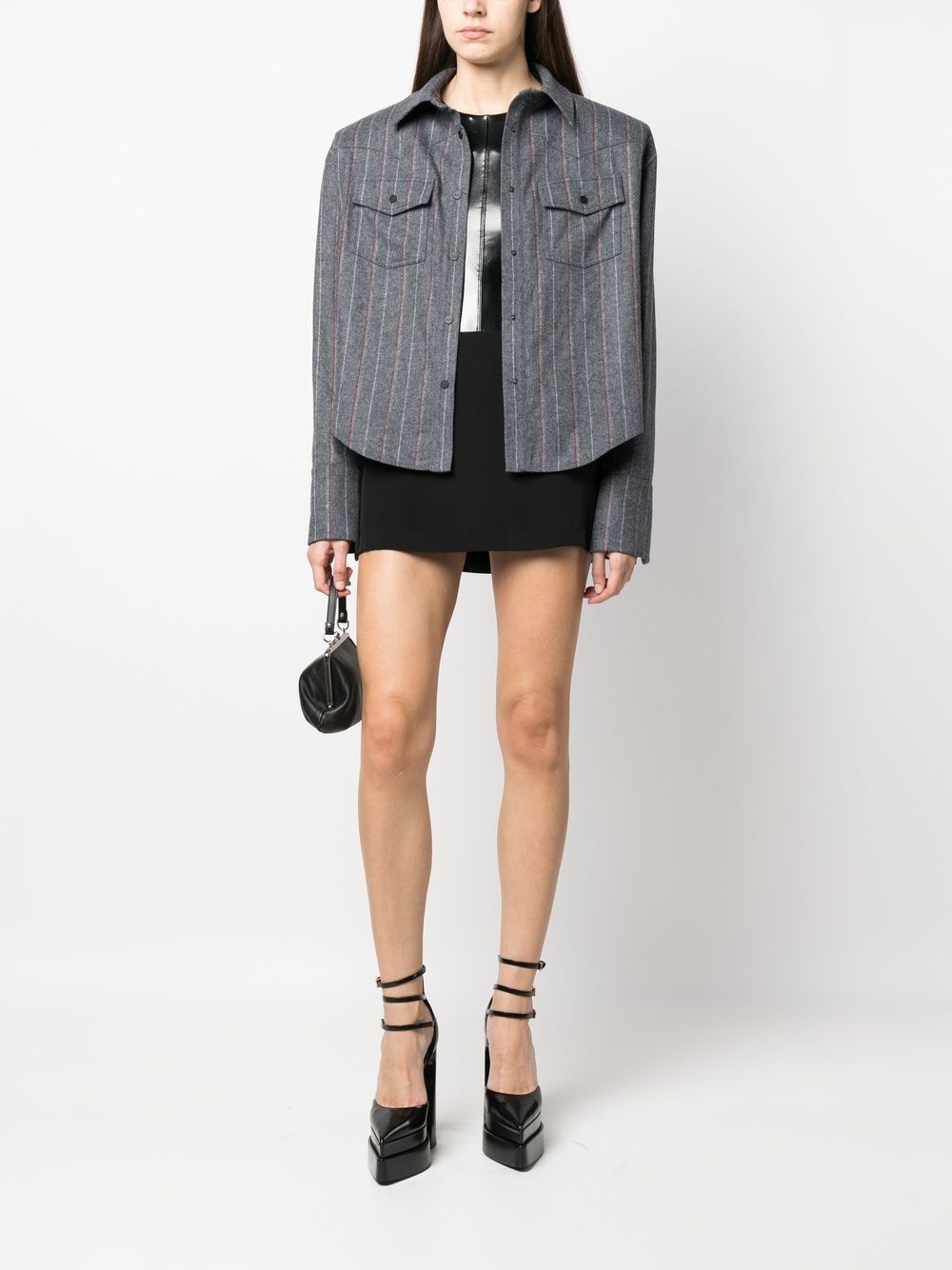 pinstripe button-up shirt - 2