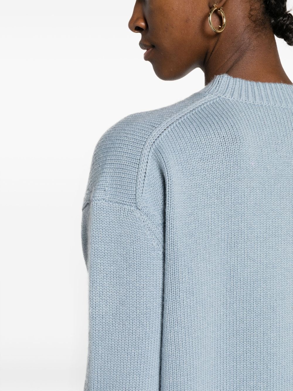 round-neck wool-blend jumper - 5