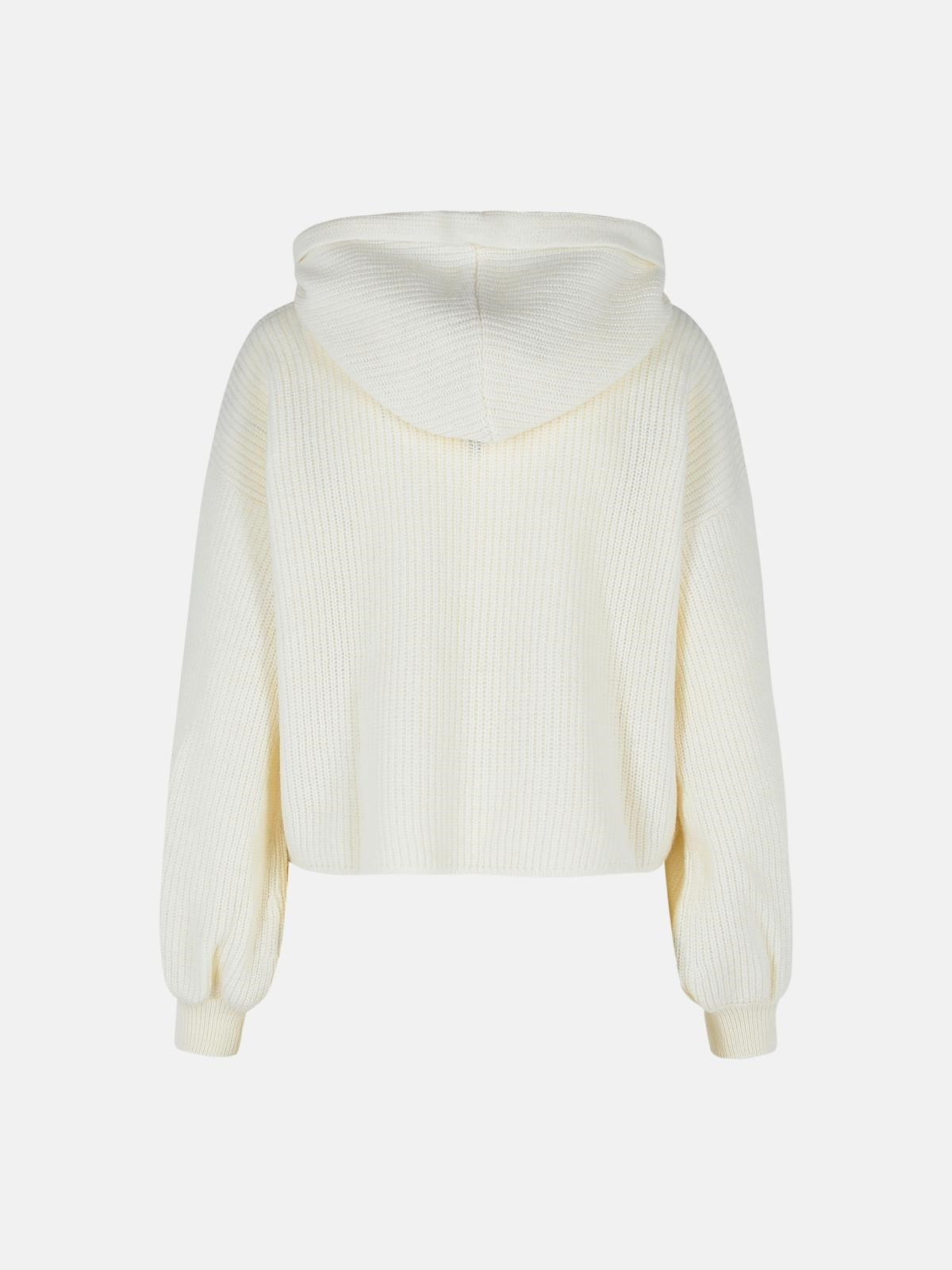 CREAM WOOL BLEND SWEATER - 3