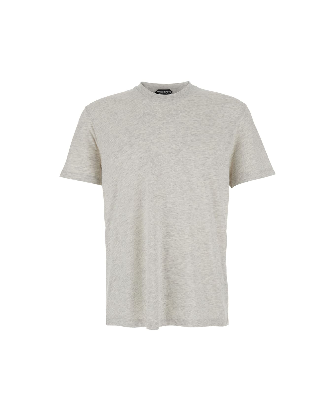 Grey Crewneck T-shirt In Cotton Blend Woman - 1