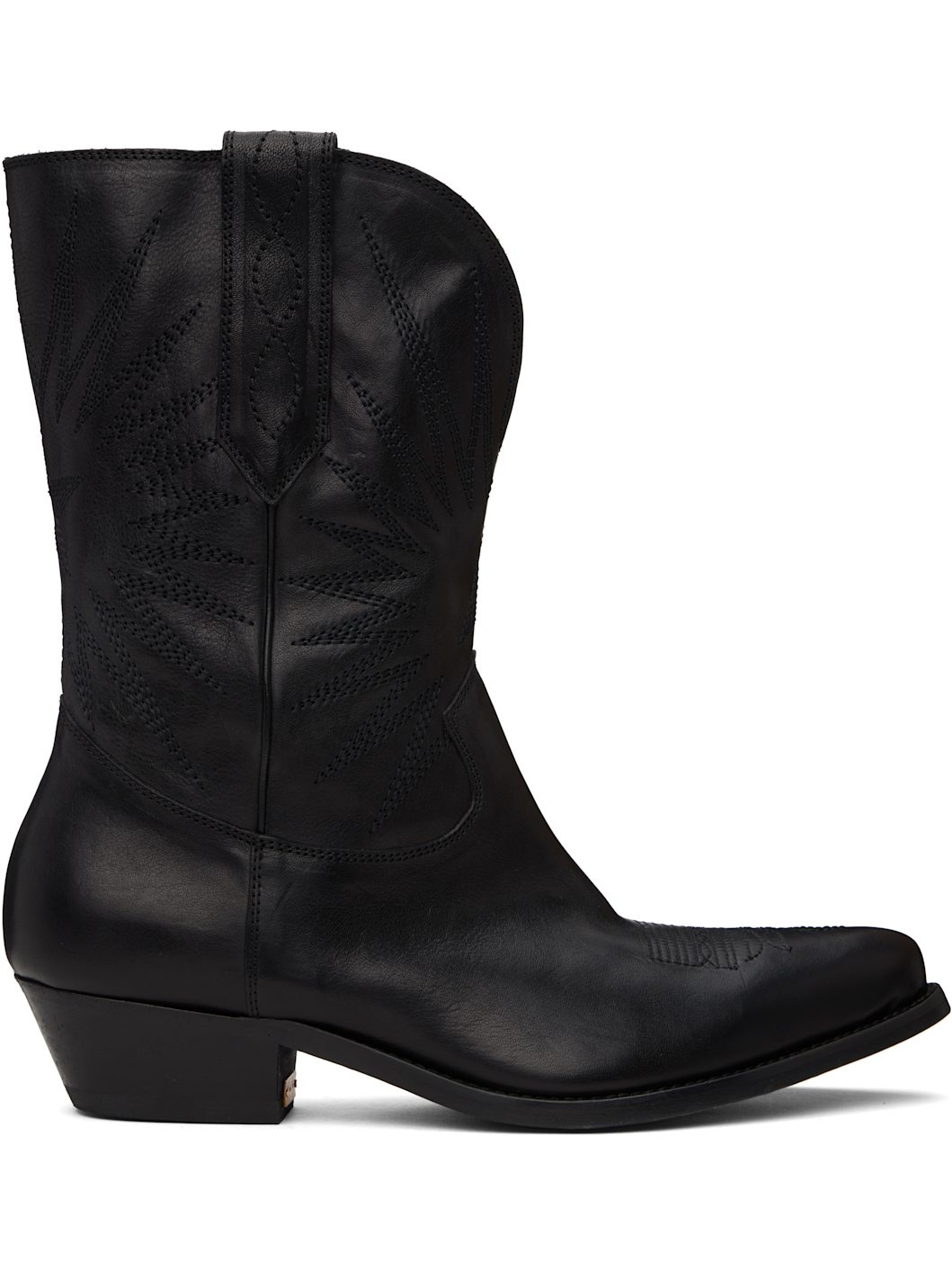 Black Wish Star Low Embroideries Boots - 1