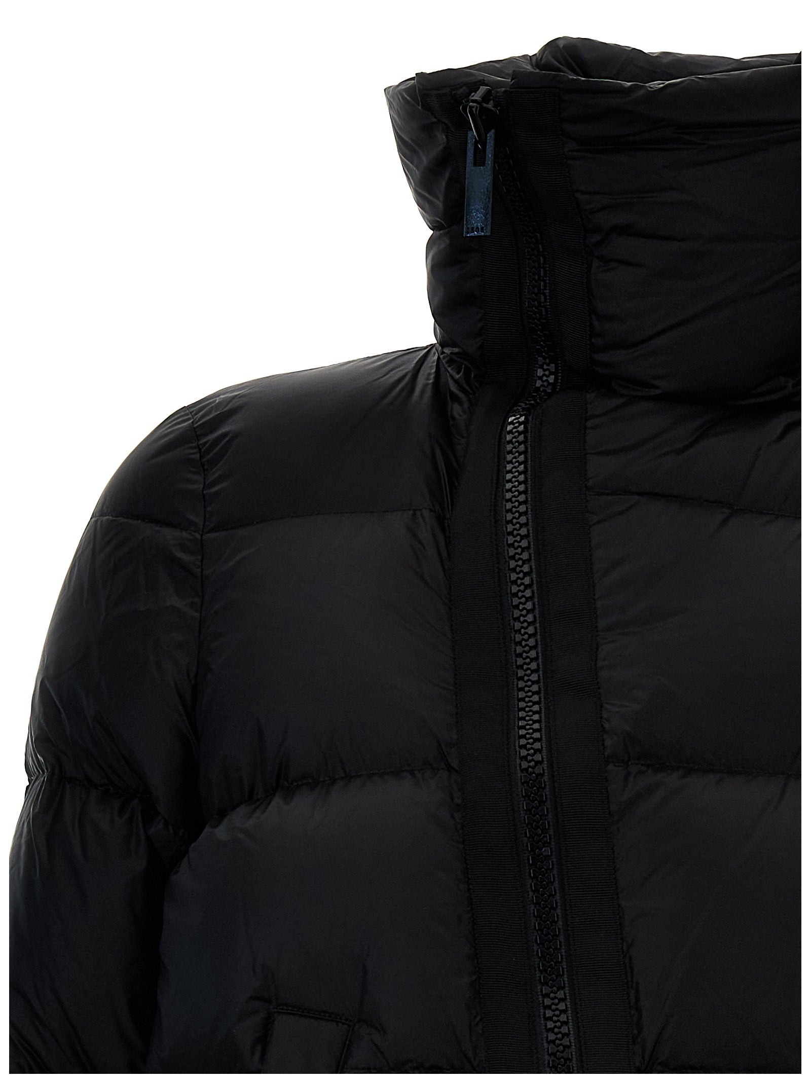 Flared Padded Down Jacket Casual Jackets, Parka Black - 3