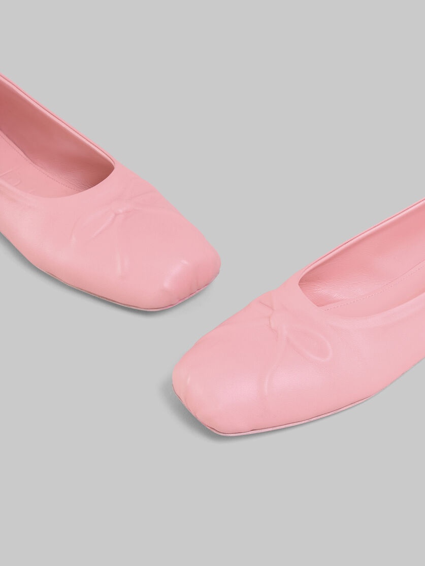 PINK LEATHER SEAMLESS BALLET FLAT - 5