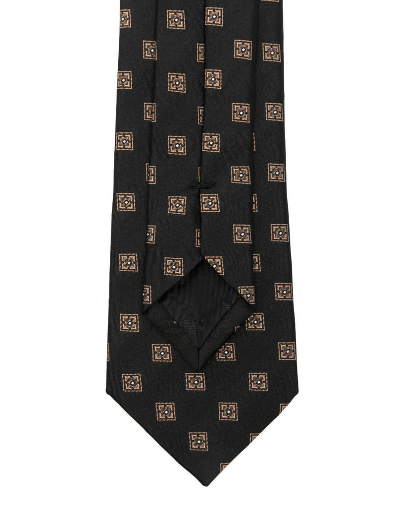 EMPORIO ARMANI pattern-jacquard silk tie outlook