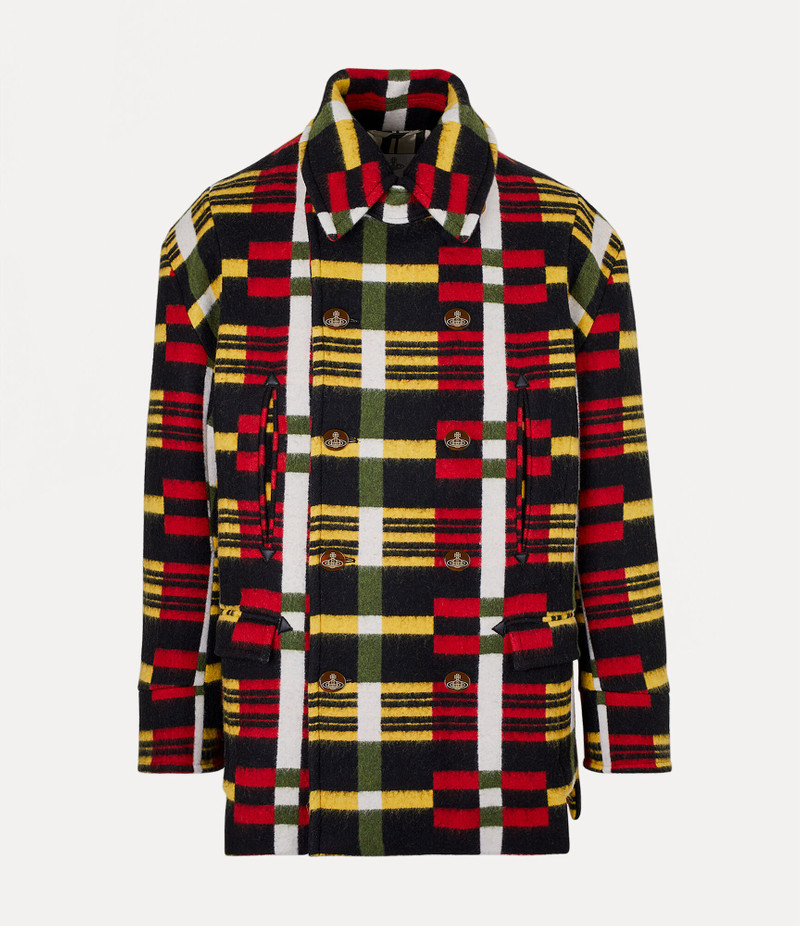 STRIPPED PEACOAT - 1