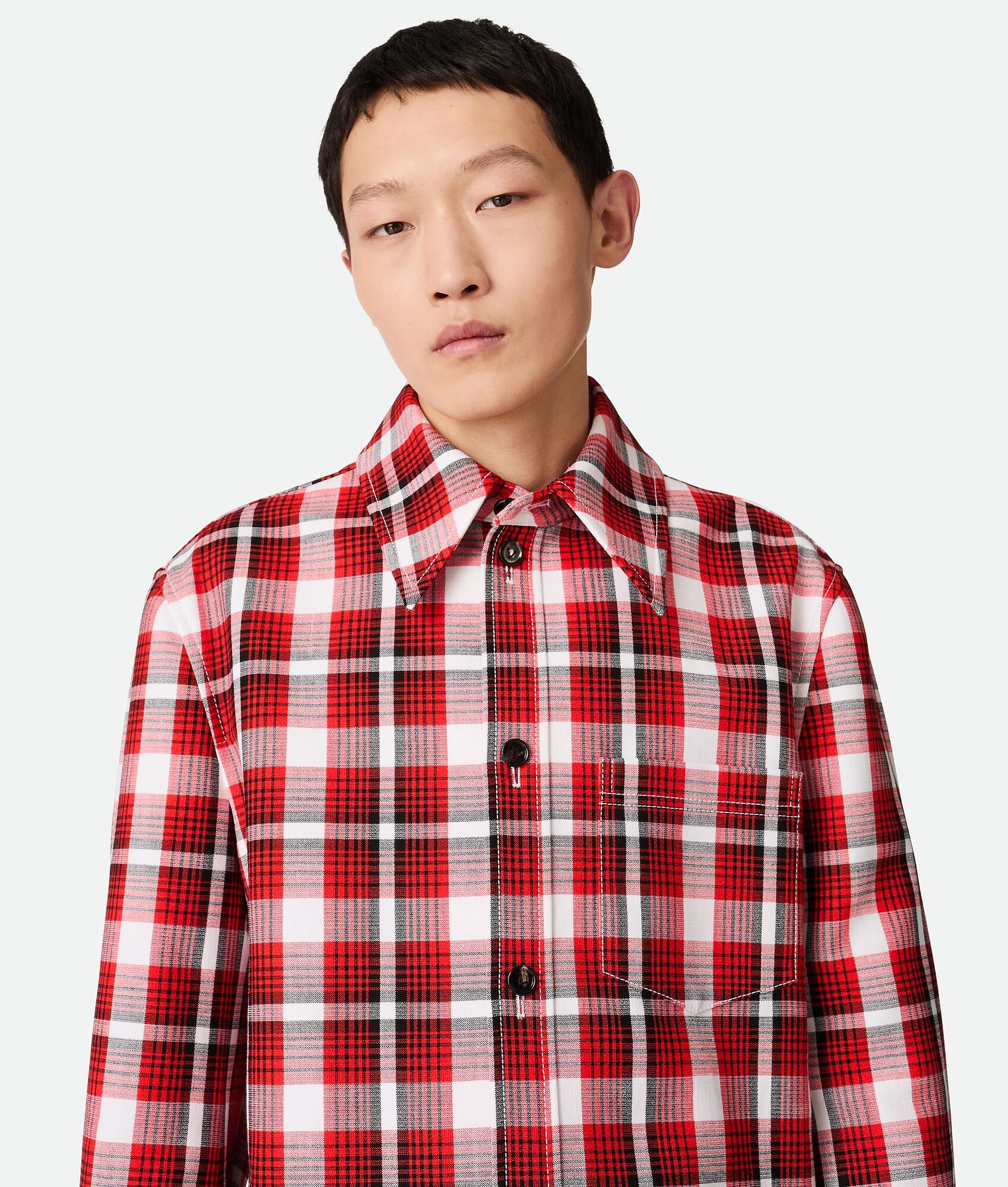 Structured Cotton Check Overshirt - 4