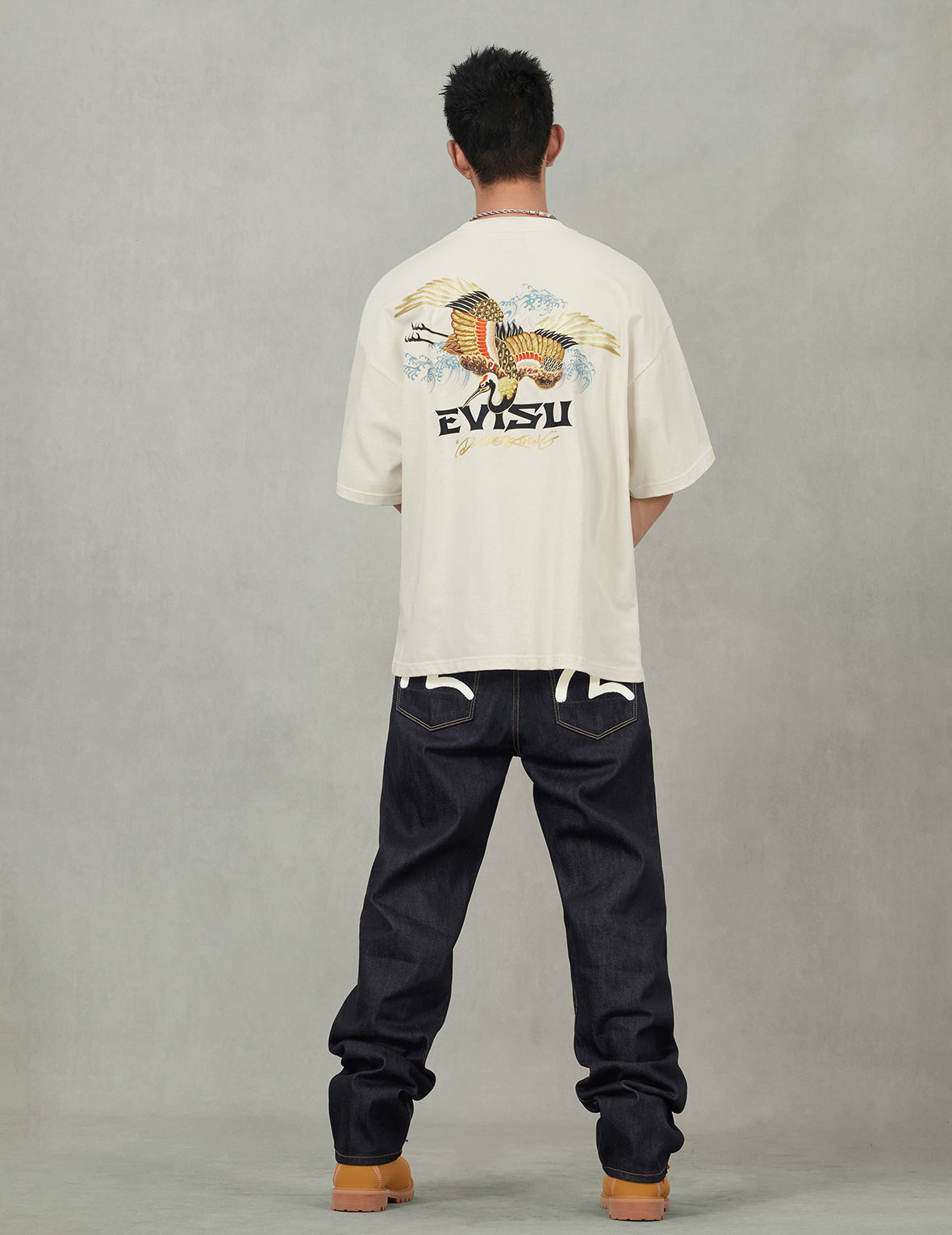 Crane and Logo Print Loose Fit T-shirt - 6