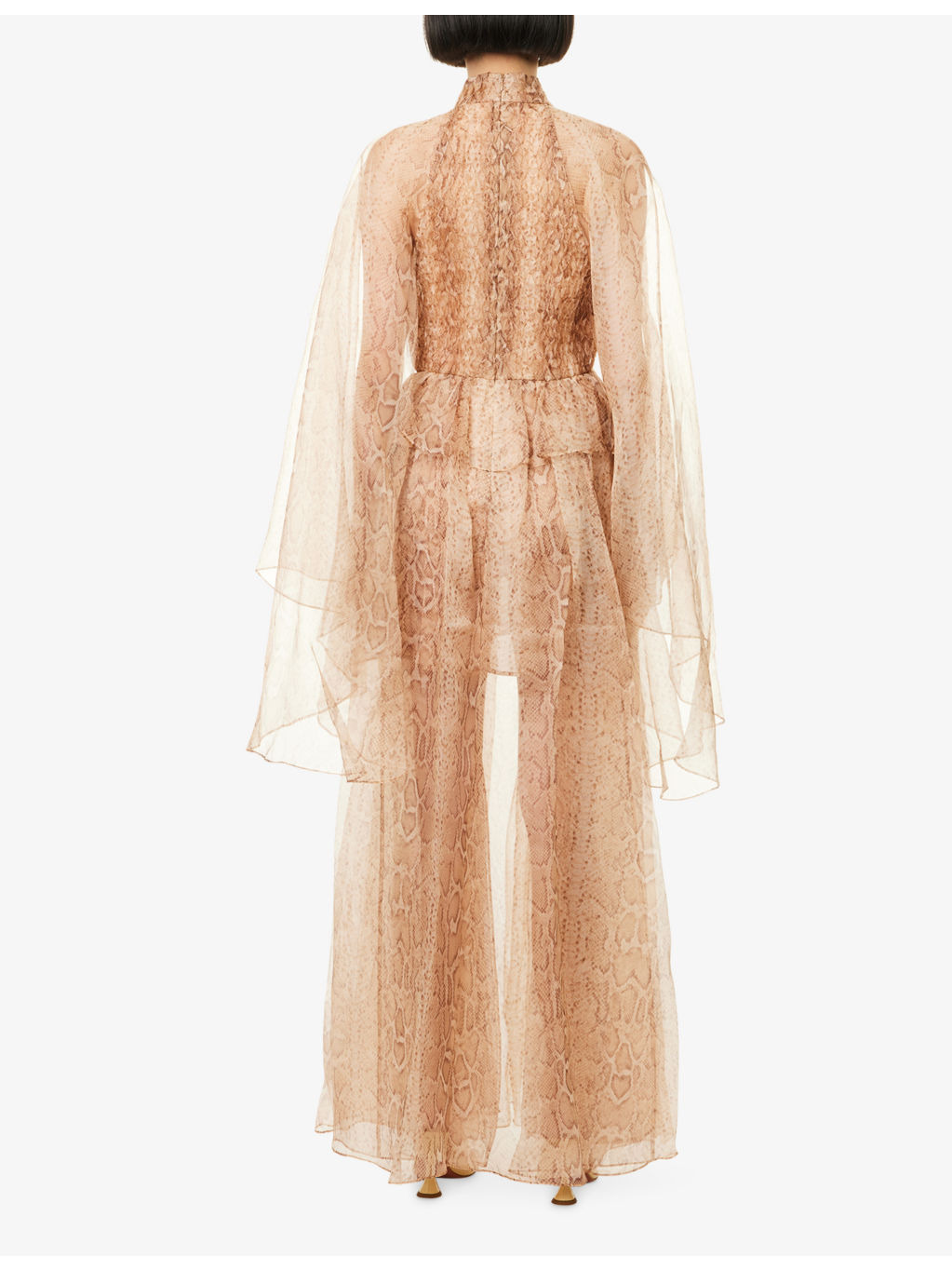 Memento Smocked Flutter Silk Maxi Dress - 4