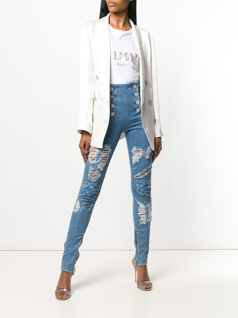 Balmain button-front skinny jeans outlook