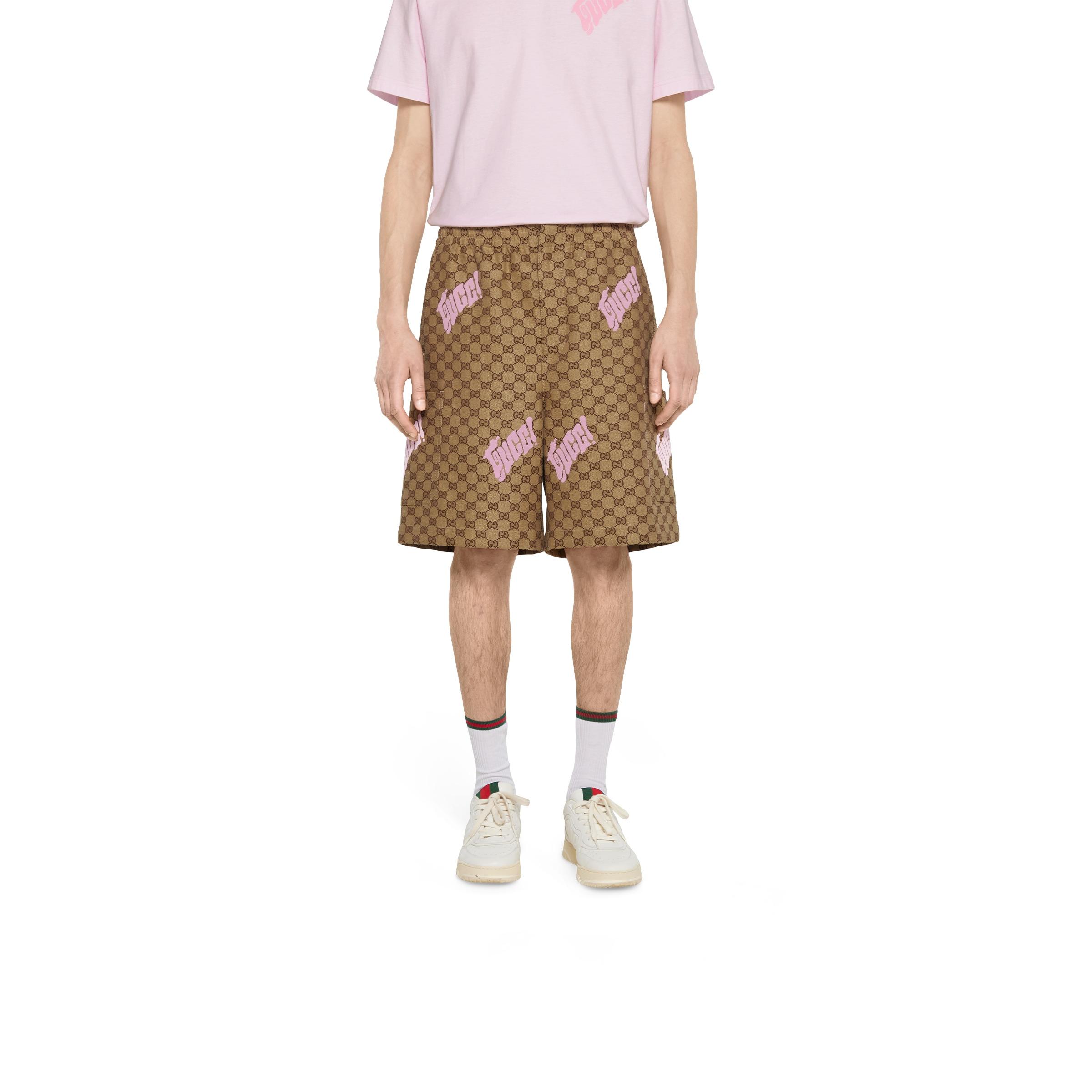 Embroidered canvas linen blend shorts - 3
