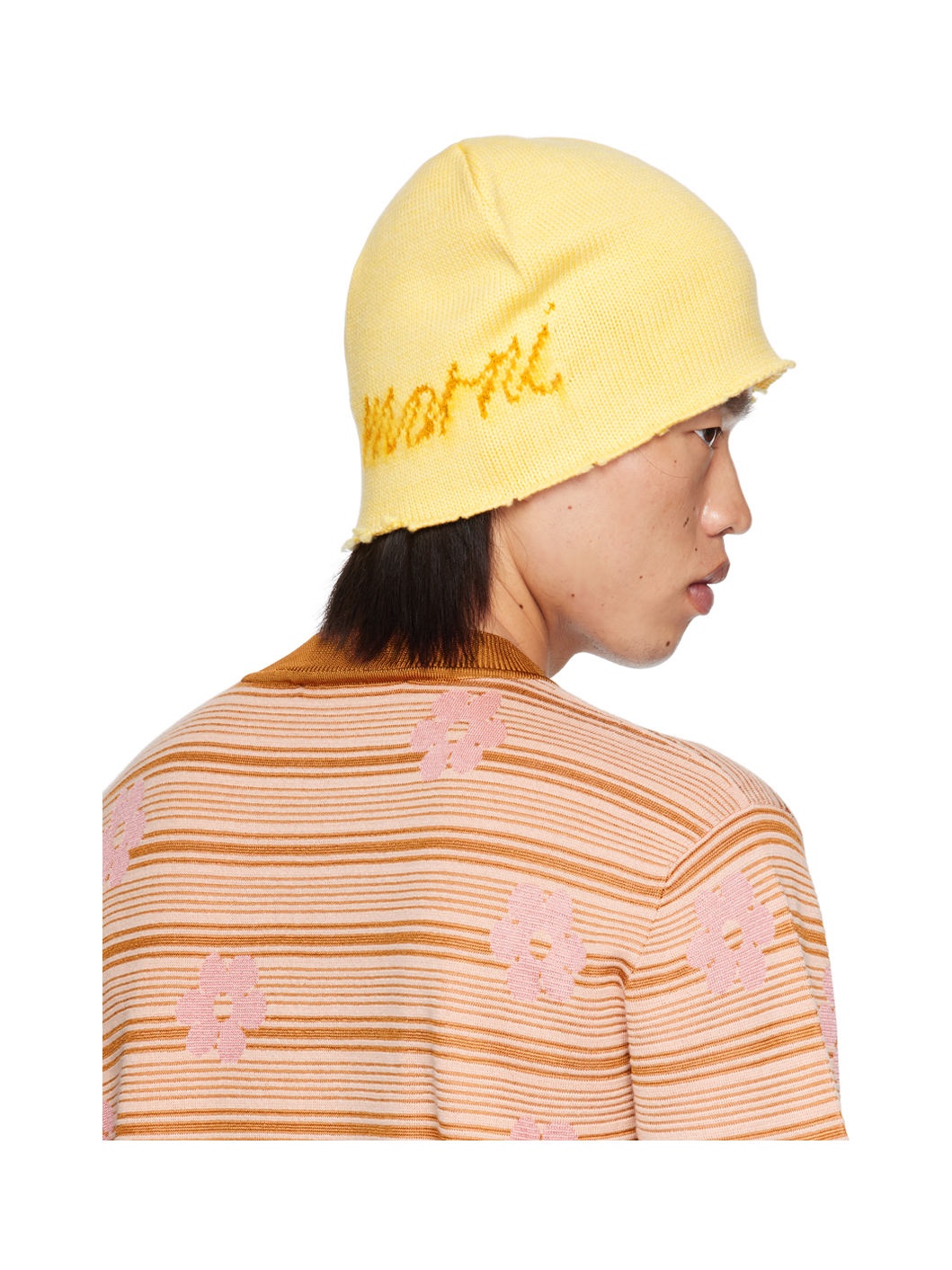 Yellow Mohair Logo Beanie - 3