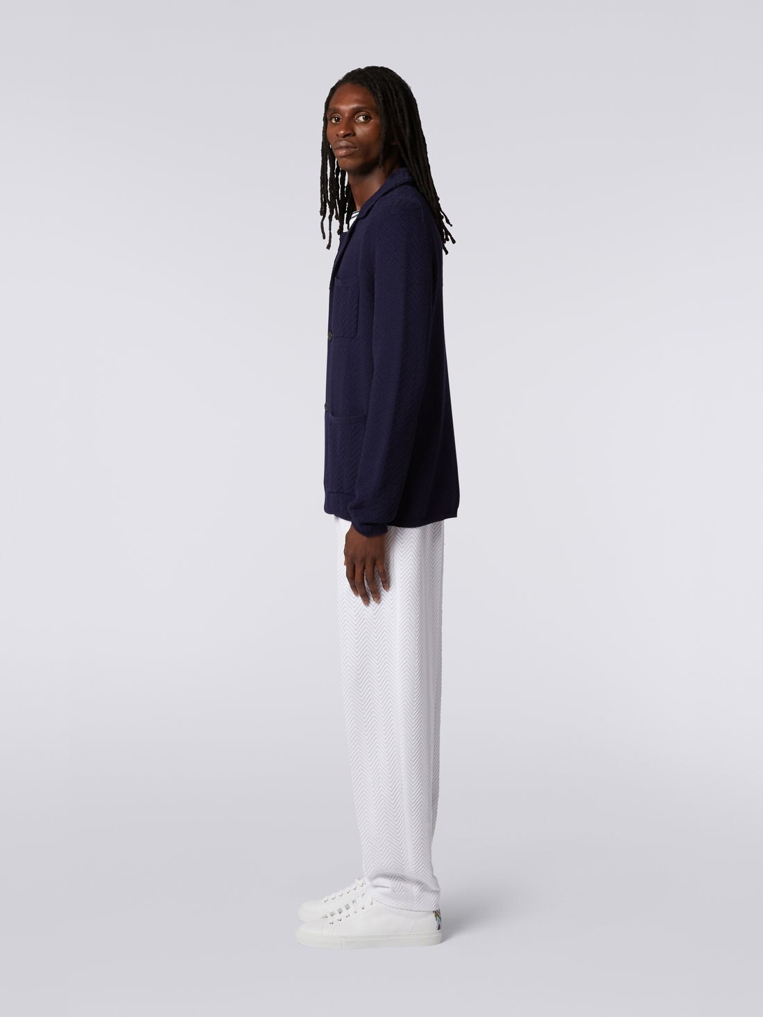 Cotton and viscose knit blazer - 3