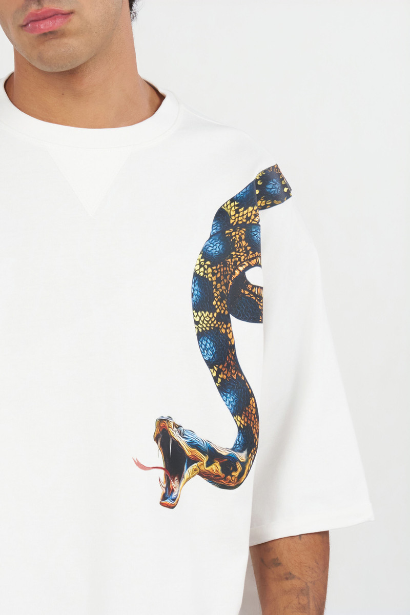Oversized T-shirt with Snake Print 6