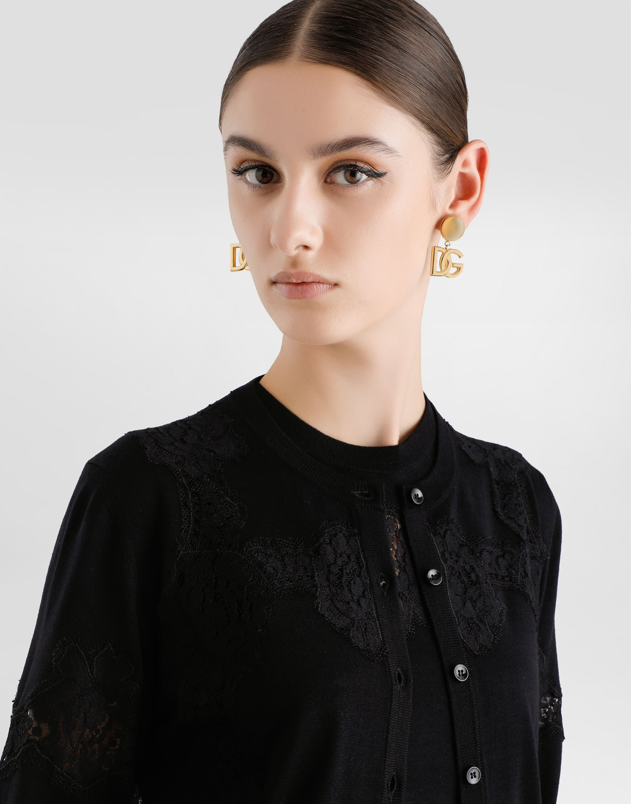 Wool cardigan with lace - 4